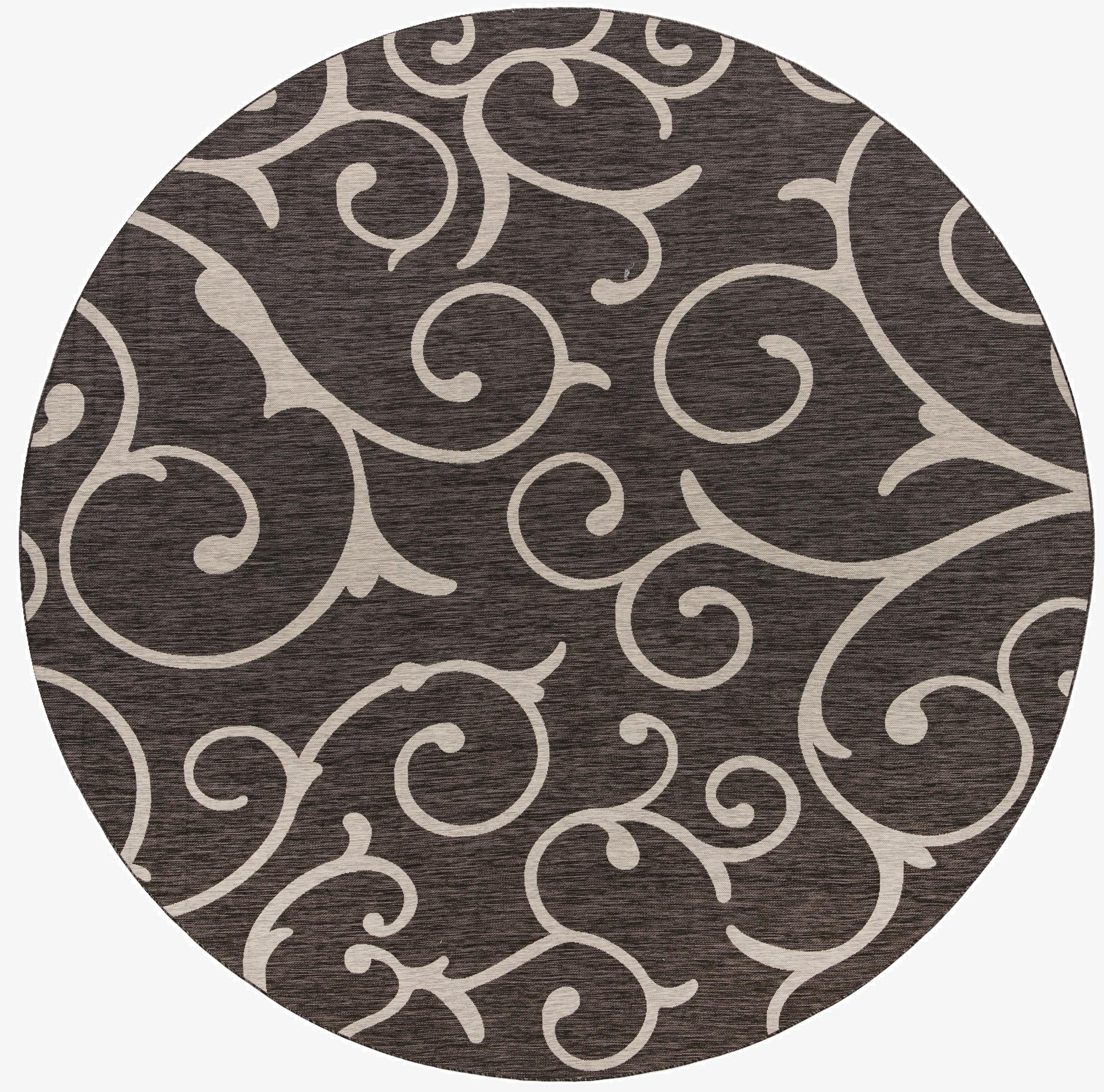  13' x 13'  Washable Botanical Indoor / Outdoor Round Rug