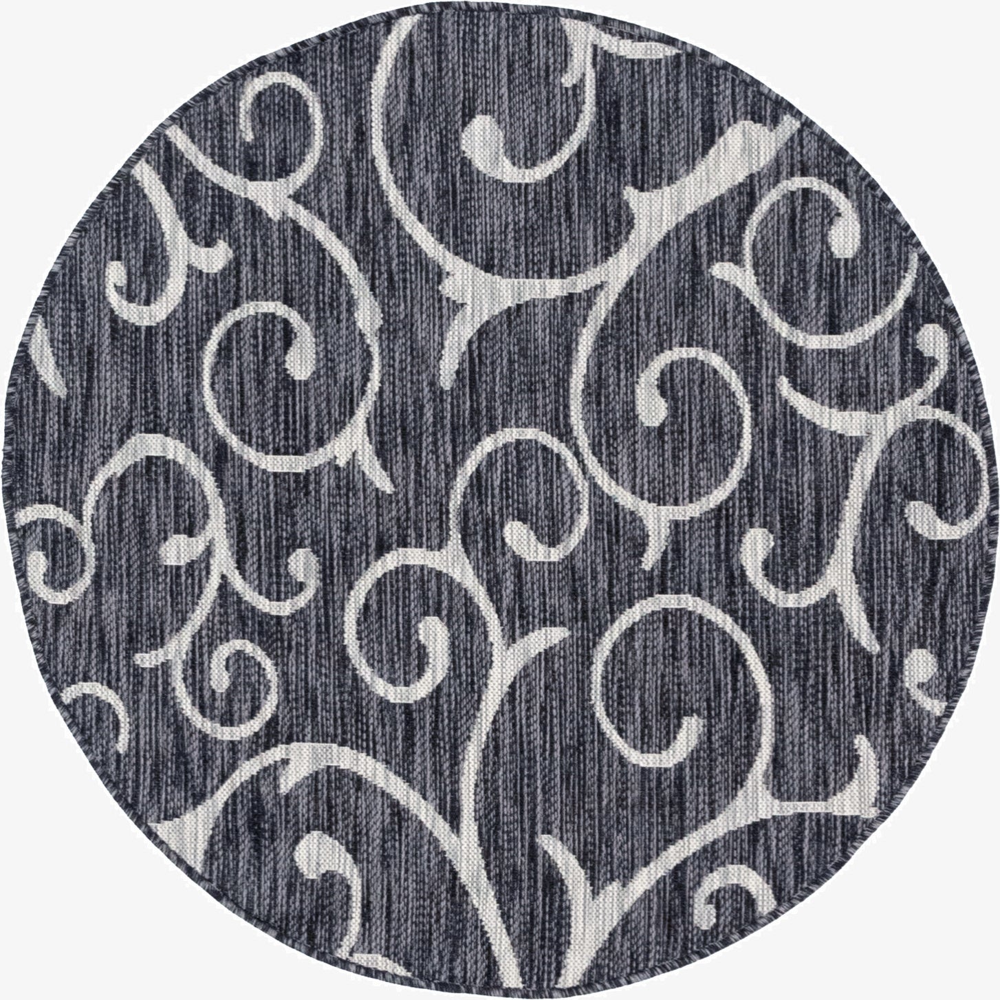  4' x 4'  Washable Botanical Indoor / Outdoor Round Rug