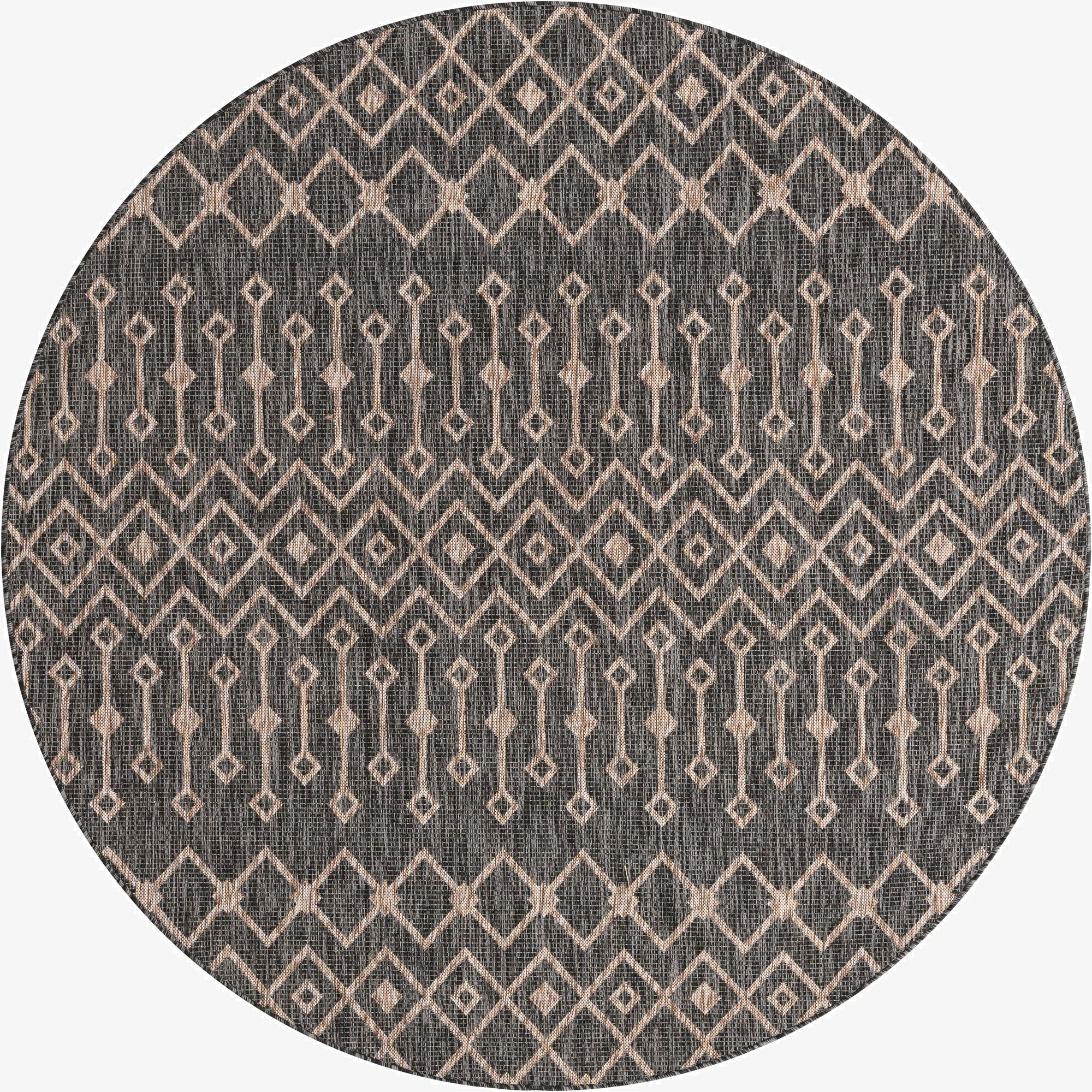  7' 10 x 7' 10  Washable Lattice Indoor / Outdoor Round Rug