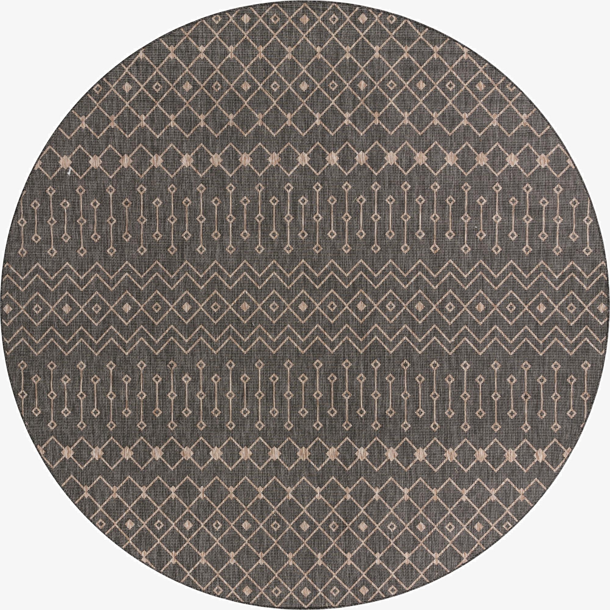  13' x 13'  Washable Lattice Indoor / Outdoor Round Rug