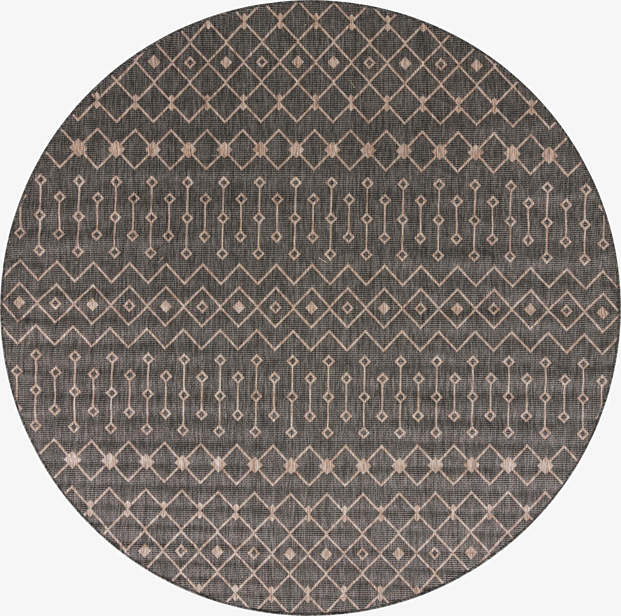  10' 8 x 10' 8  Washable Lattice Indoor / Outdoor Round Rug