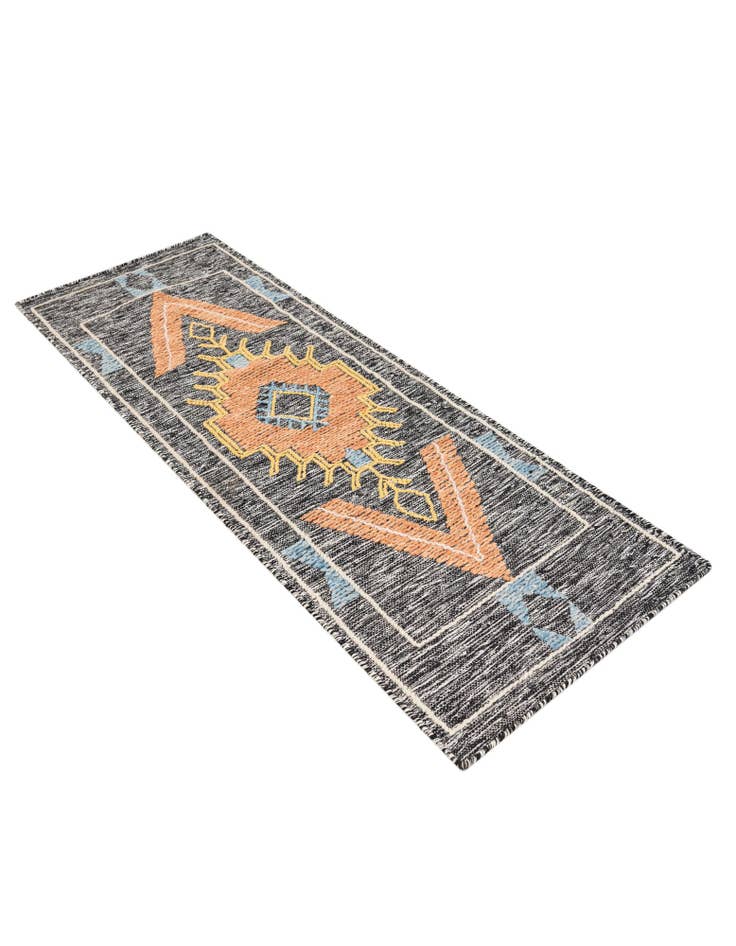 Detail image of  2' x 6' 1  Hand Woven Kilim Wool Runner Rug