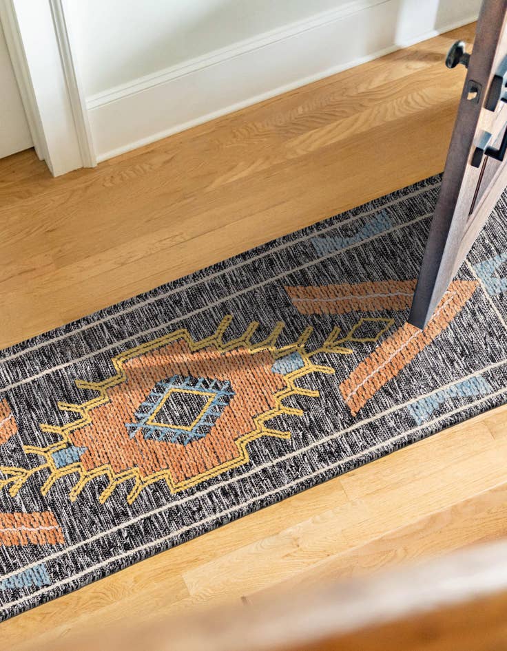 Detail image of  2' 7 x 12'  Hand Woven Kilim Wool Runner Rug