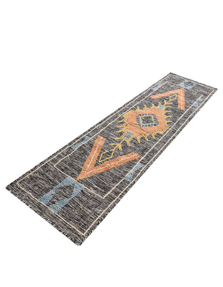 Detail image of  2' x 8'  Hand Woven Kilim Wool Runner Rug