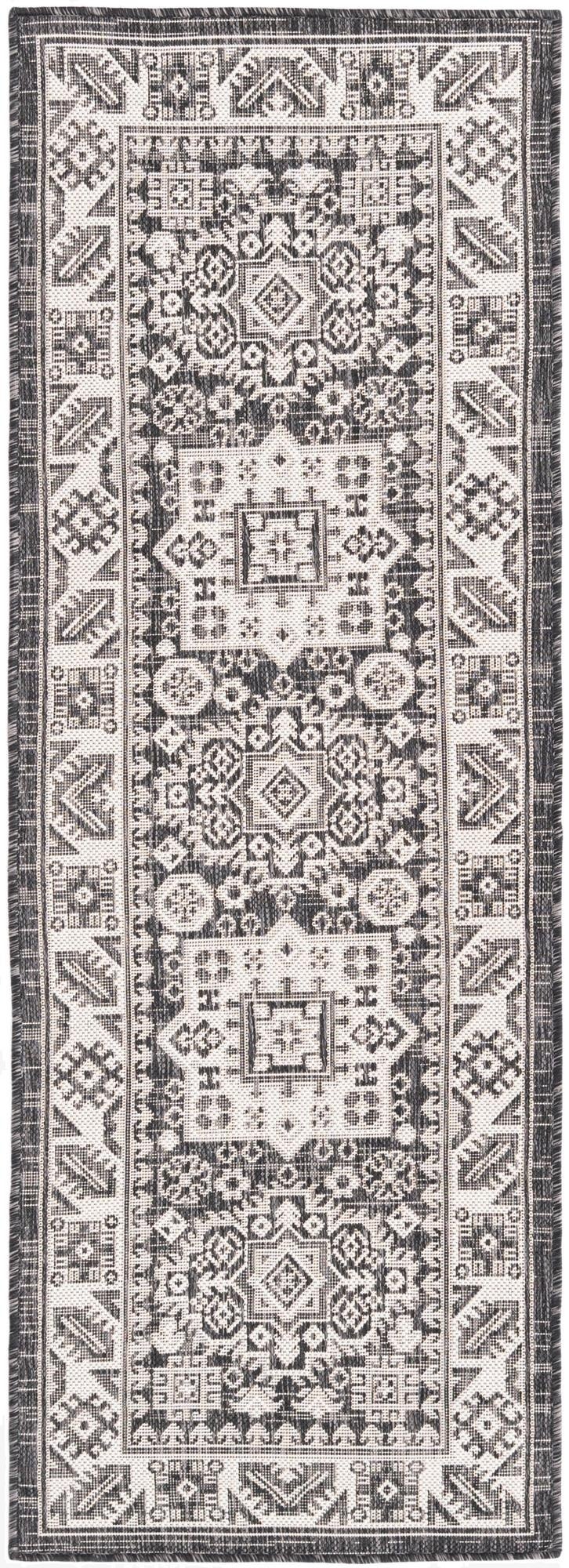  2' x 6'  Washable Aztec Indoor / Outdoor Runner Rug