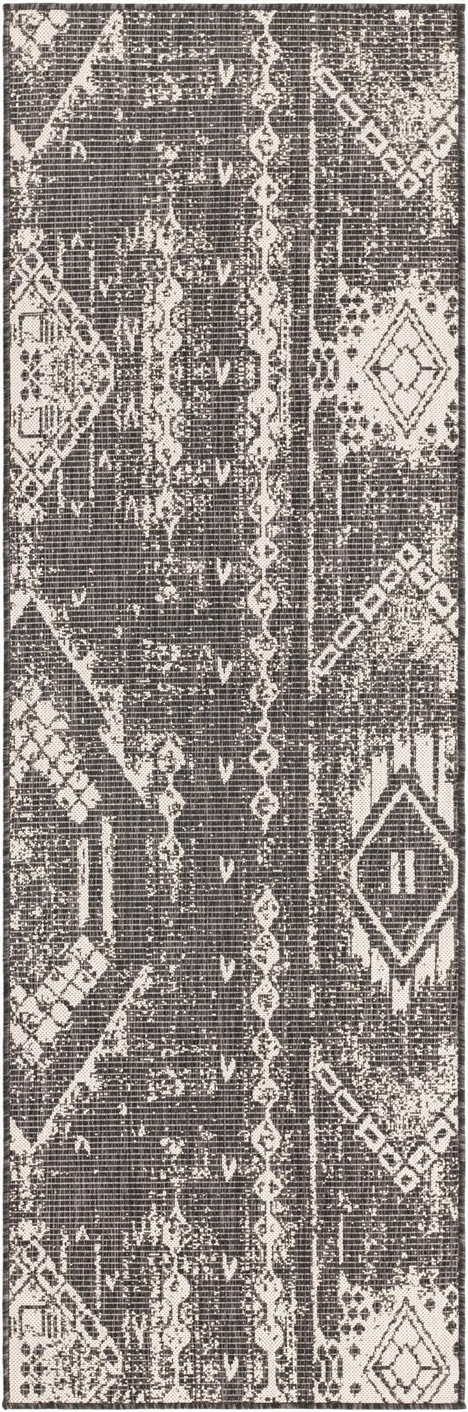  2' x 8'  Washable Bohemian Indoor / Outdoor Runner Rug