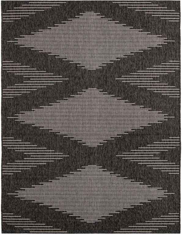 Primary image  4' 10 x 16' 9  Washable Modern Indoor / Outdoor Runner Rug