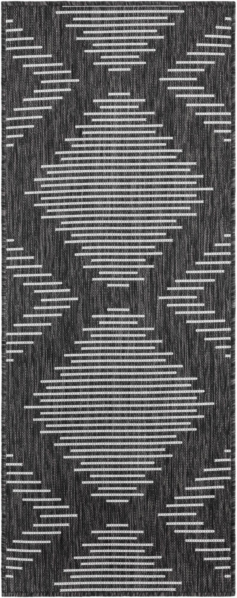  2' x 5' 3  Washable Modern Indoor / Outdoor Runner Rug