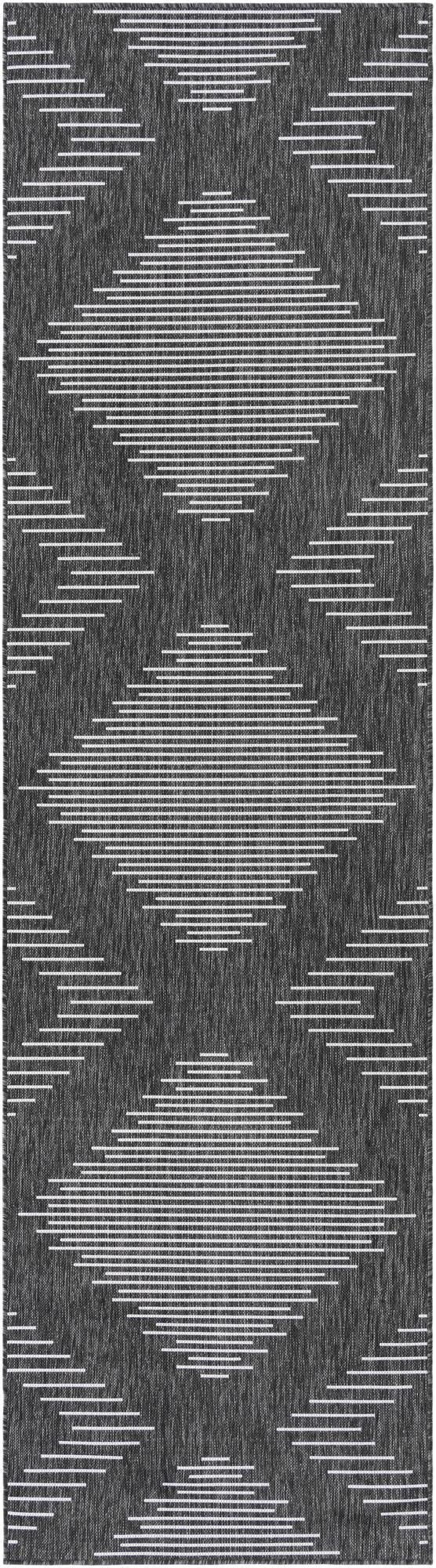  3' 3 x 12'  Washable Modern Indoor / Outdoor Runner Rug