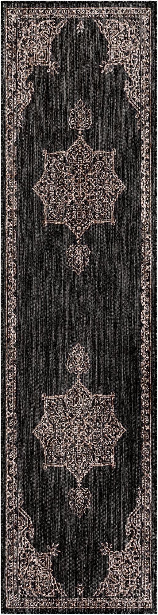  2' 7 x 10'  Washable Traditional Indoor / Outdoor Runner Rug