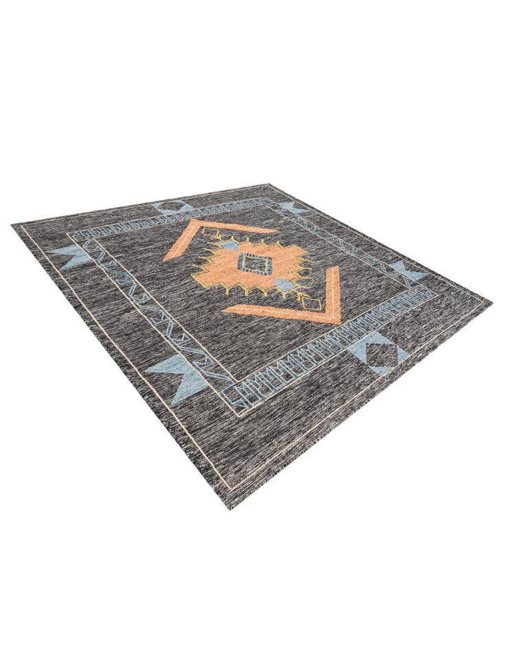 Detail image of  7' 10 x 7' 10  Hand Woven Kilim Wool Square Rug