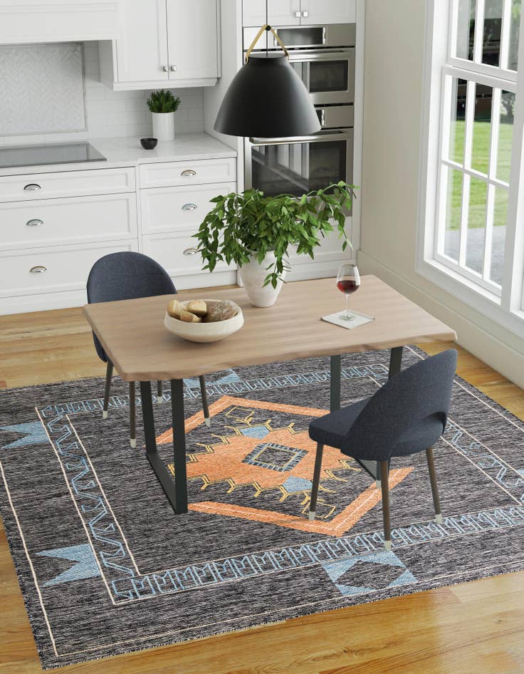 Detail image of  7' 10 x 7' 10  Hand Woven Kilim Wool Square Rug