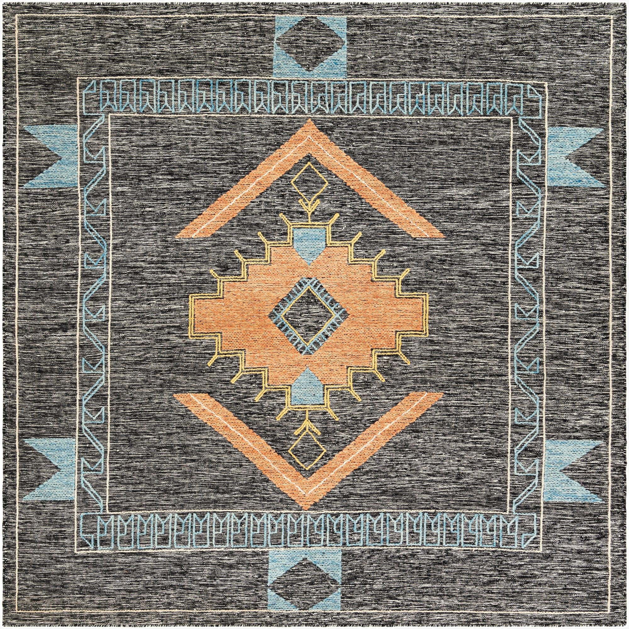  7' 10 x 7' 10  Hand Woven Kilim Wool Square Rug