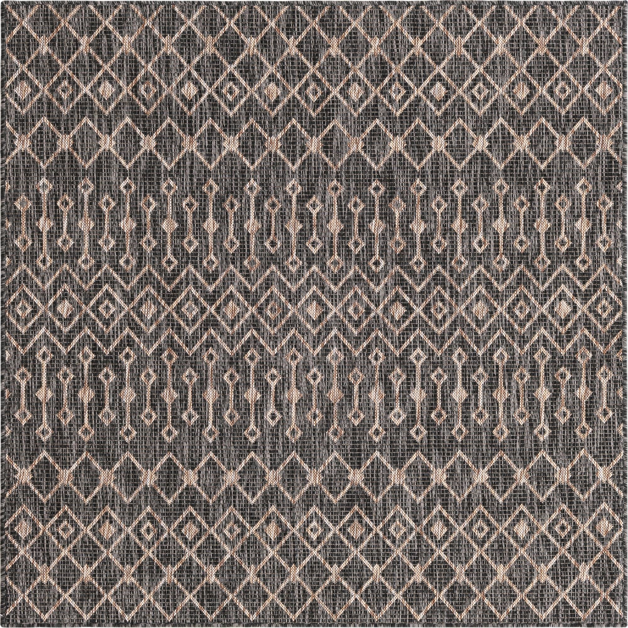  5' 3 x 5' 3  Washable Lattice Indoor / Outdoor Square Rug