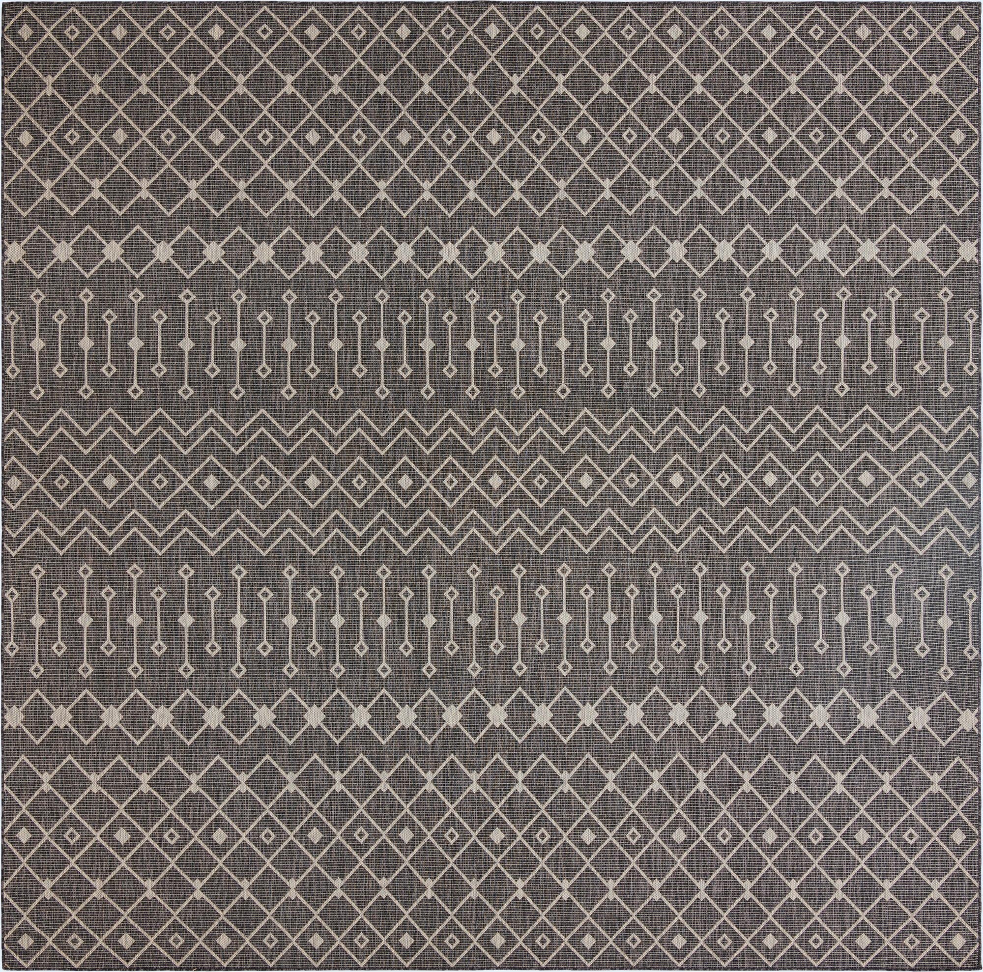  13' x 13'  Washable Lattice Indoor / Outdoor Square Rug