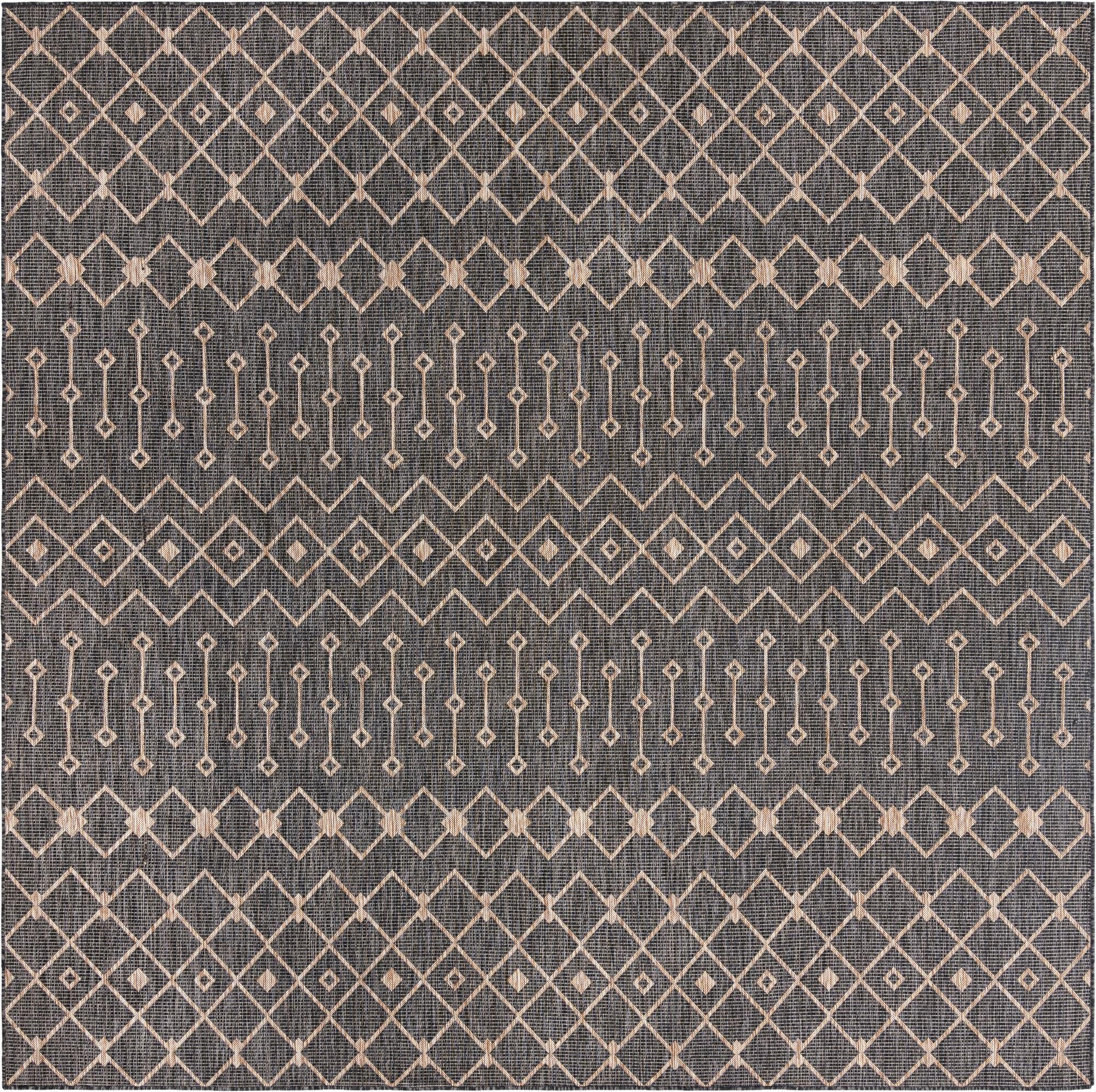  10' 8 x 10' 8  Washable Lattice Indoor / Outdoor Square Rug