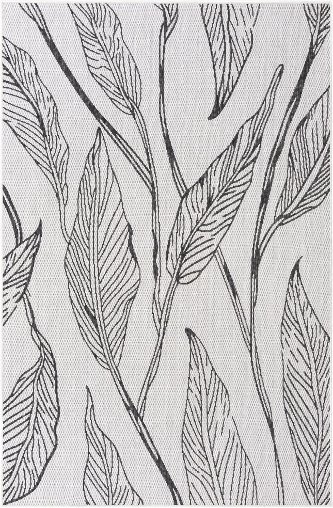  6' x 9'  Washable Botanical Indoor / Outdoor Rug