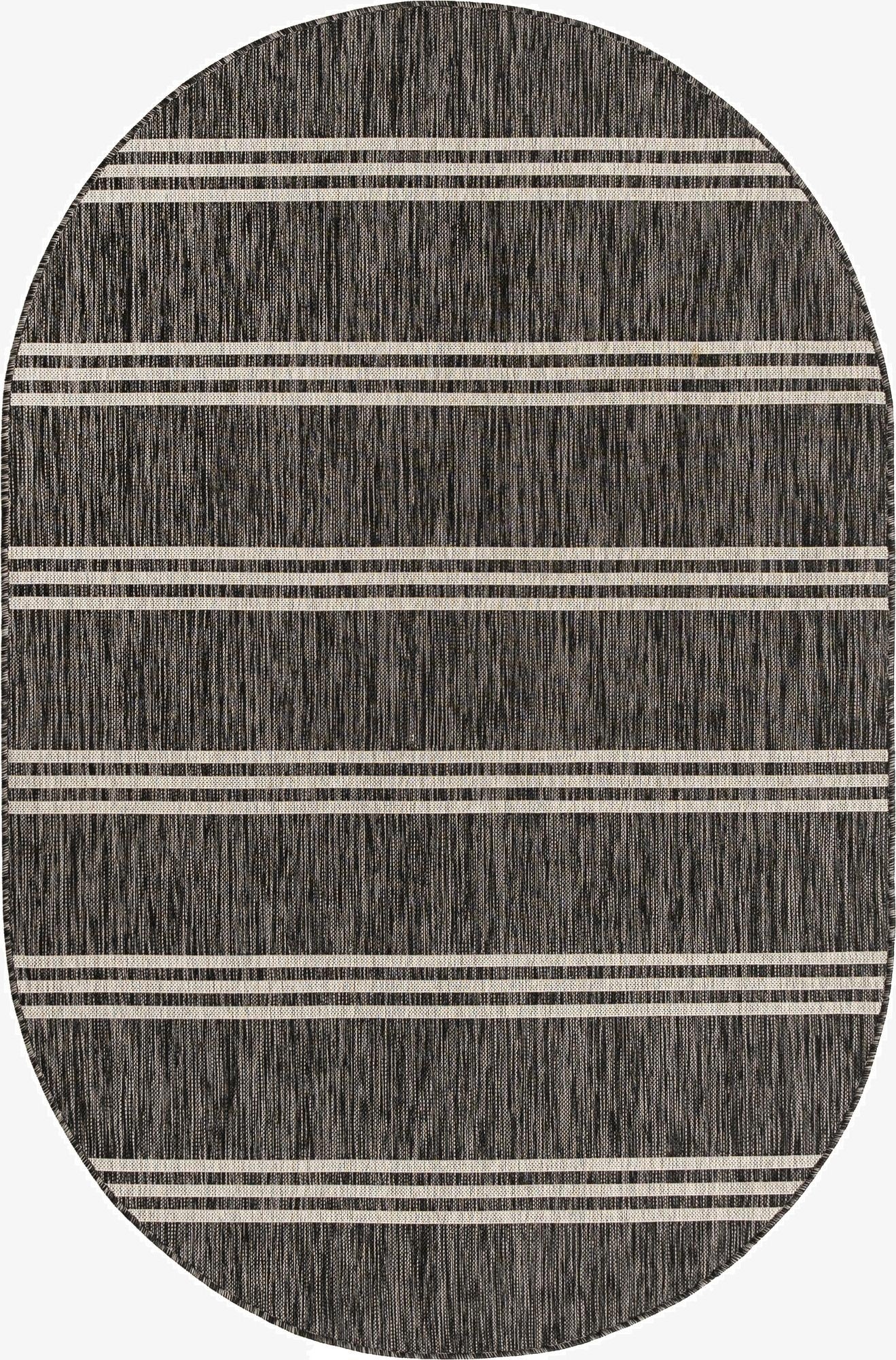  5' 3 x 8'  Washable Jill Zarin Anguilla Indoor / Outdoor Oval Rug