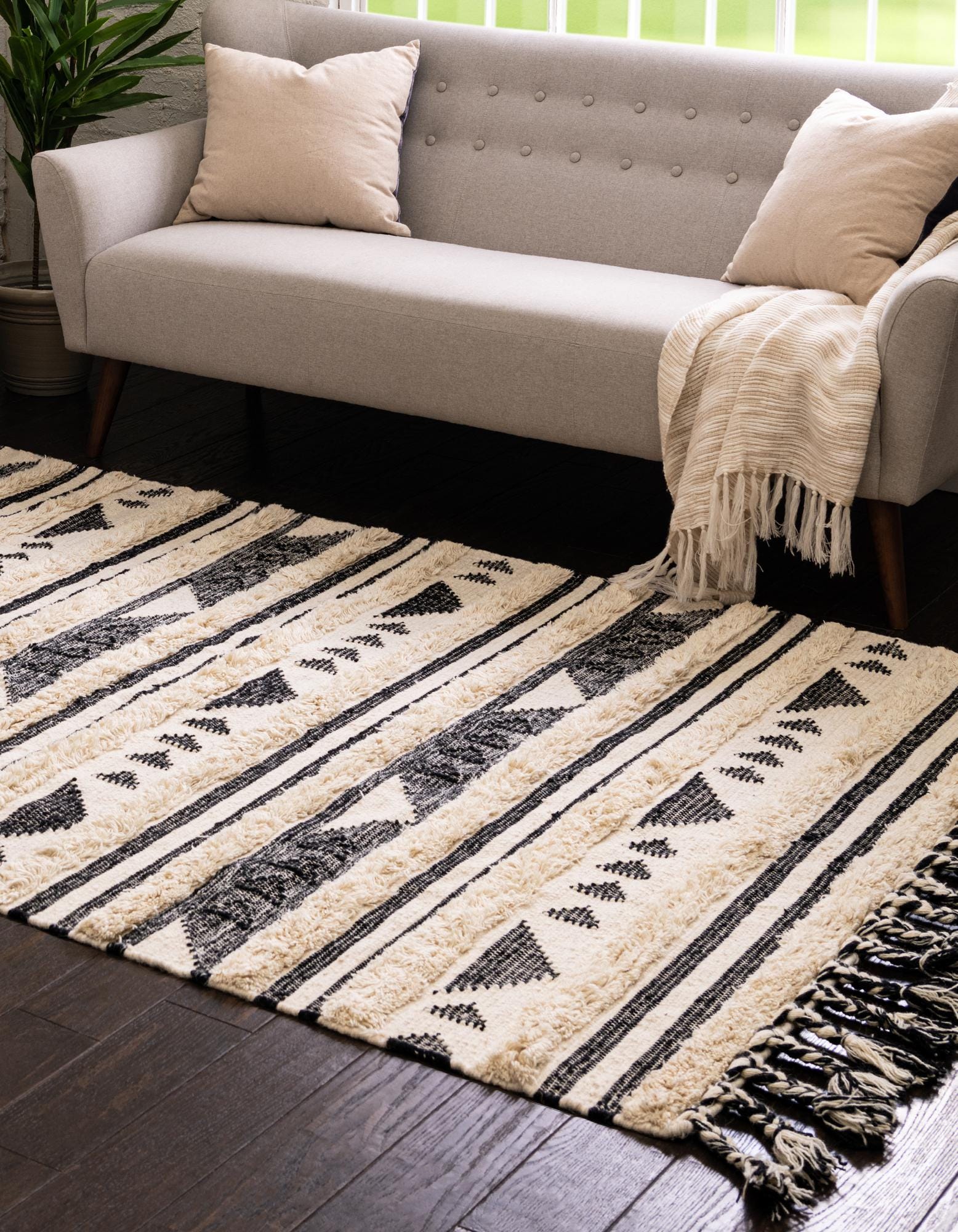 Charcoal 8' x 10' Hand Woven Arizona Wool Rug | Rugs.com