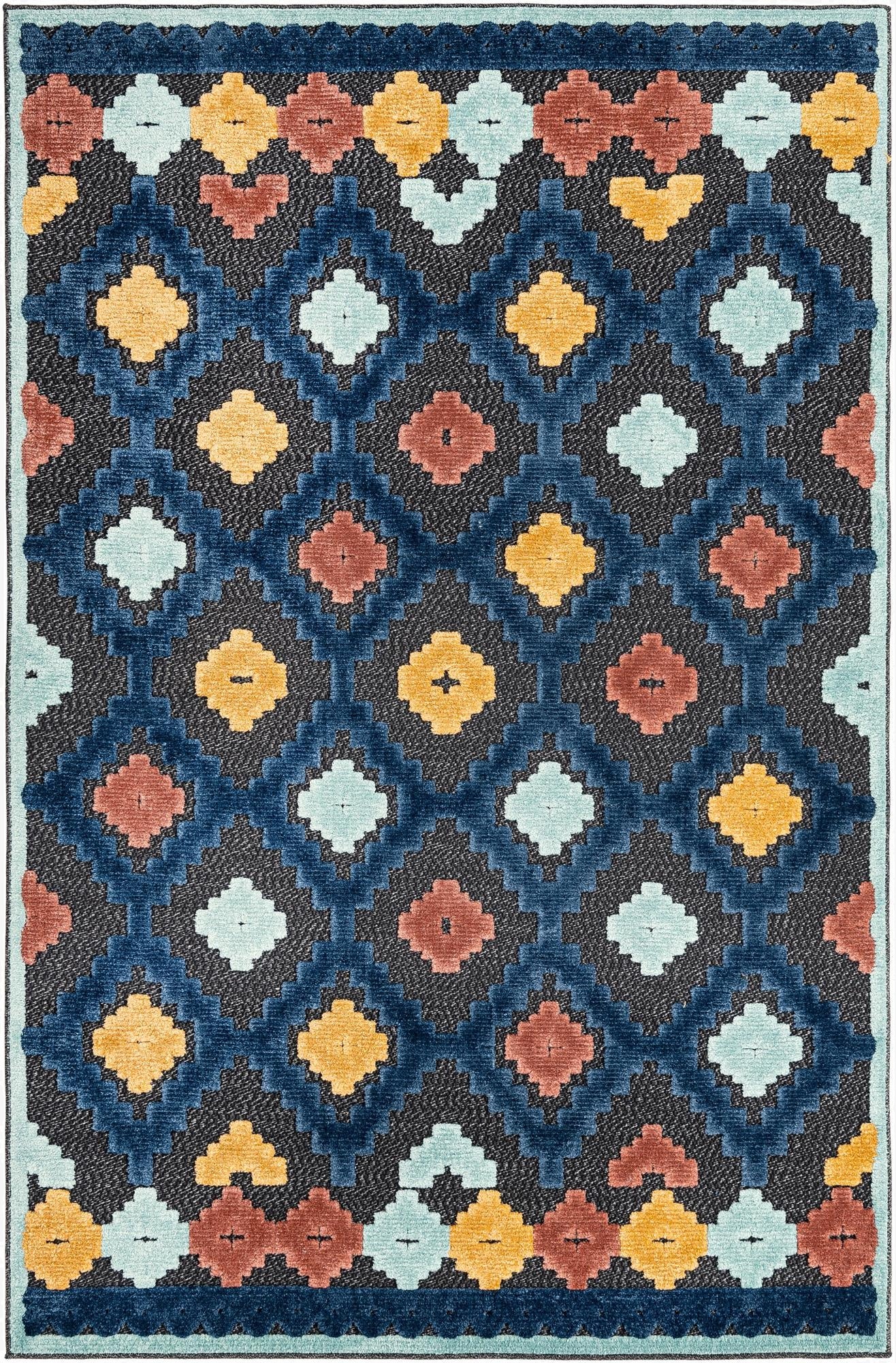  5' 3 x 8'  Washable Belize Indoor / Outdoor Rug