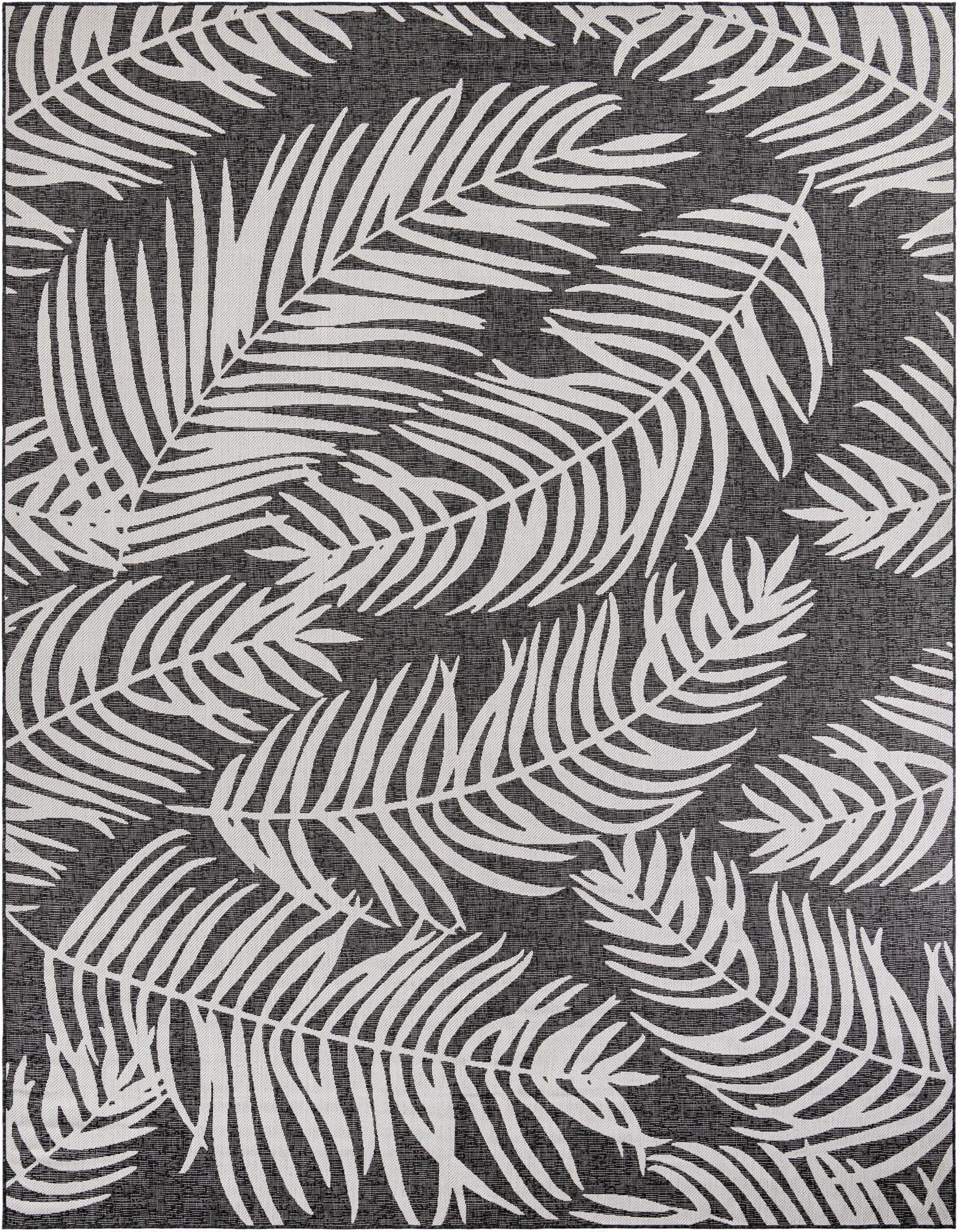  10' x 13'  Washable Botanical Indoor / Outdoor Rug