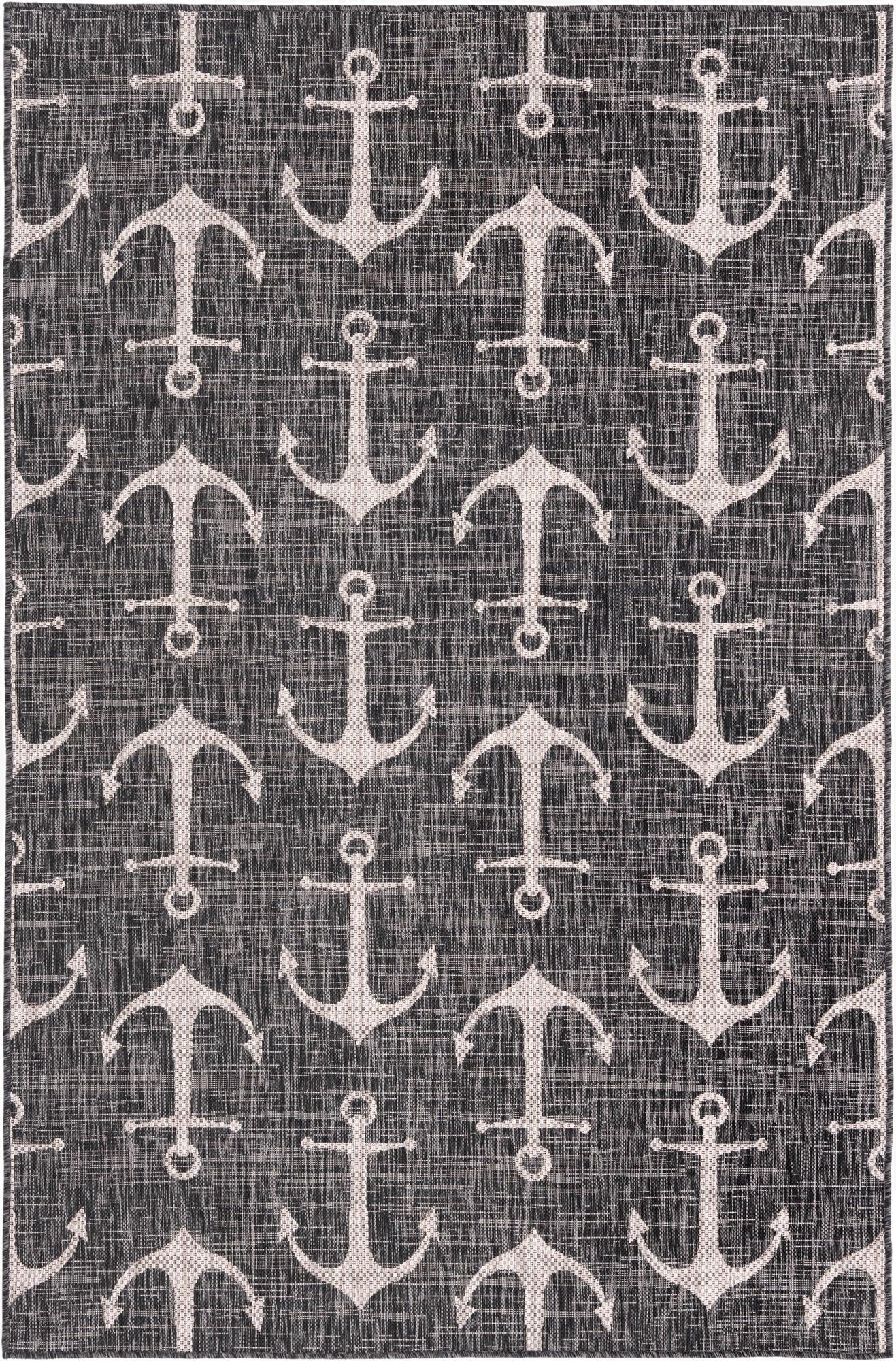  5' 3 x 8'  Washable Coastal Indoor / Outdoor Rug
