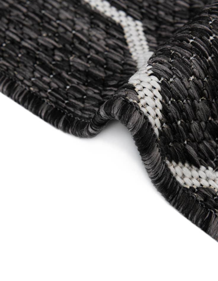 Detail image of  Custom Charcoal  Washable Lattice Indoor / Outdoor Rug