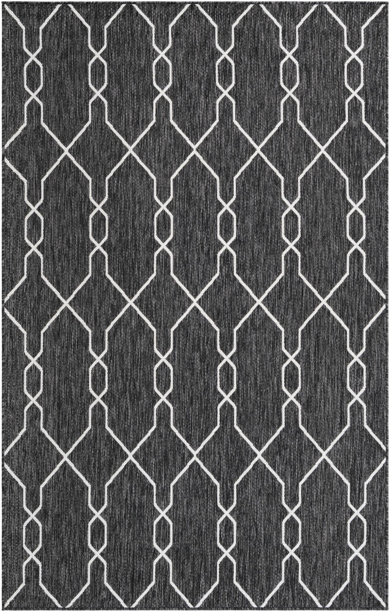 5' 3 x 8'  Washable Lattice Indoor / Outdoor Rug