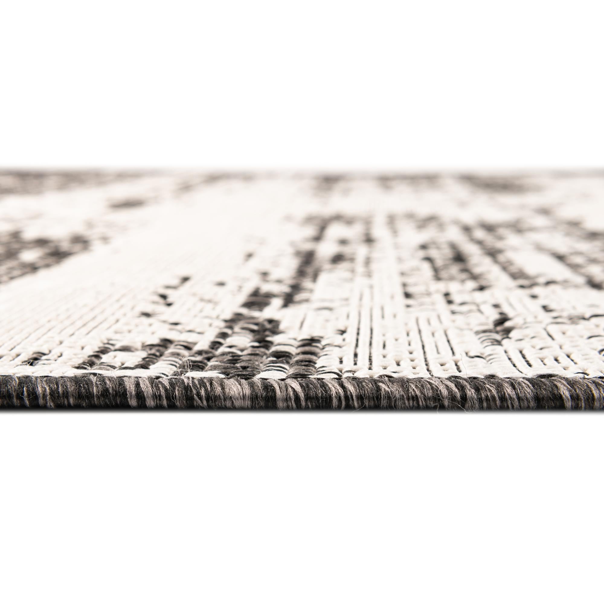  Custom Charcoal  Washable Modern Indoor / Outdoor Rug