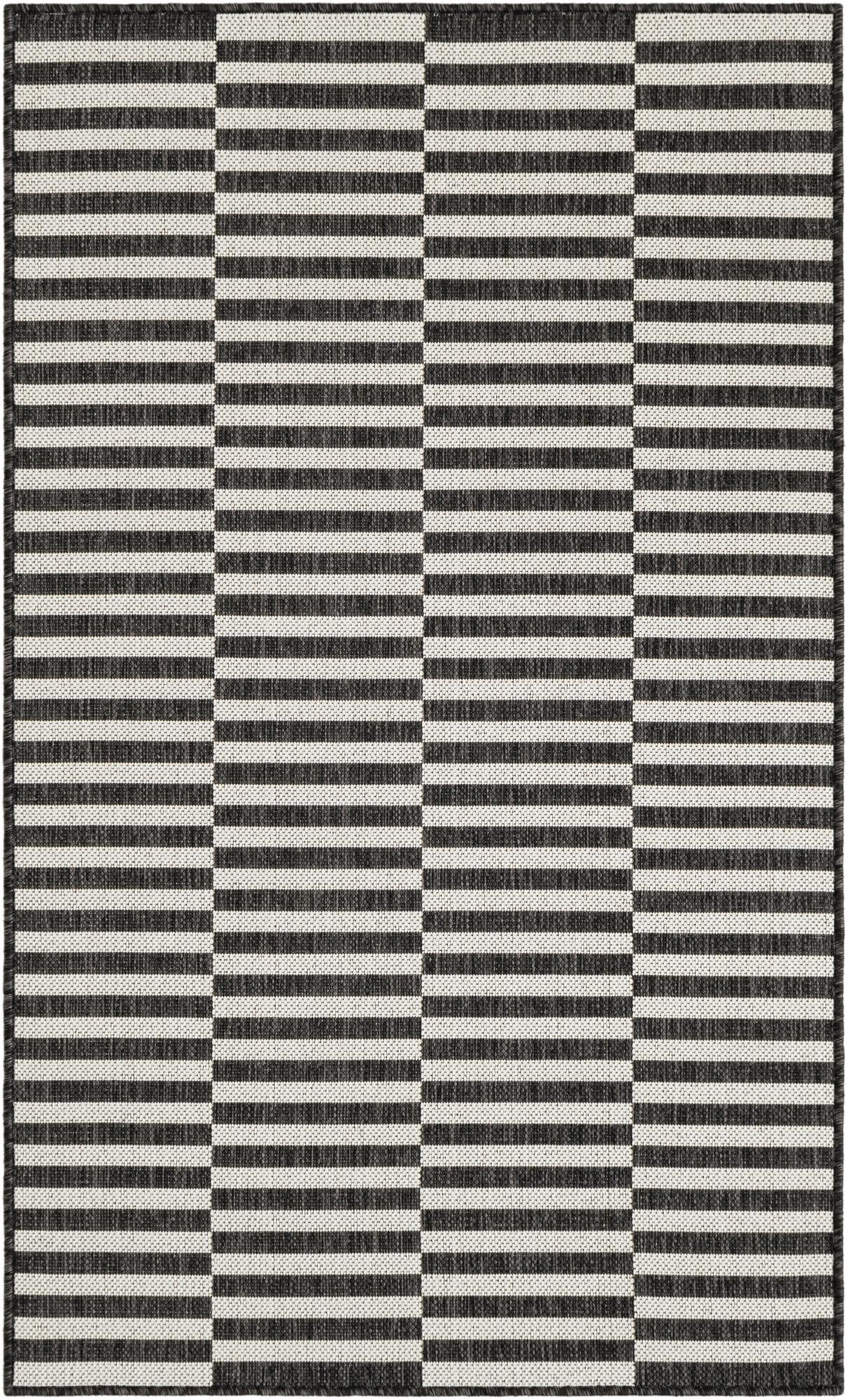 Charcoal 3' x 5' Ribbon Indoor / Outdoor Rug | Rugs.com