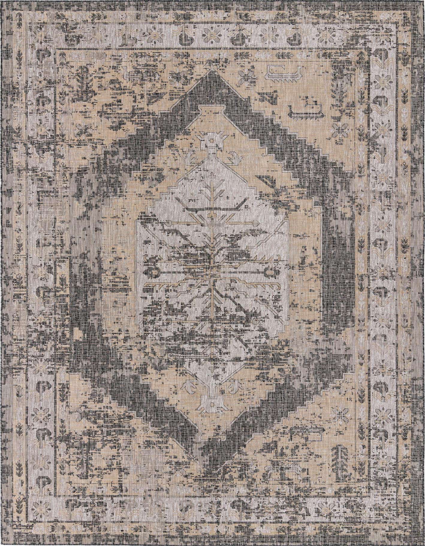 Primary image  10' x 14'  Washable Traditional Indoor / Outdoor Rug