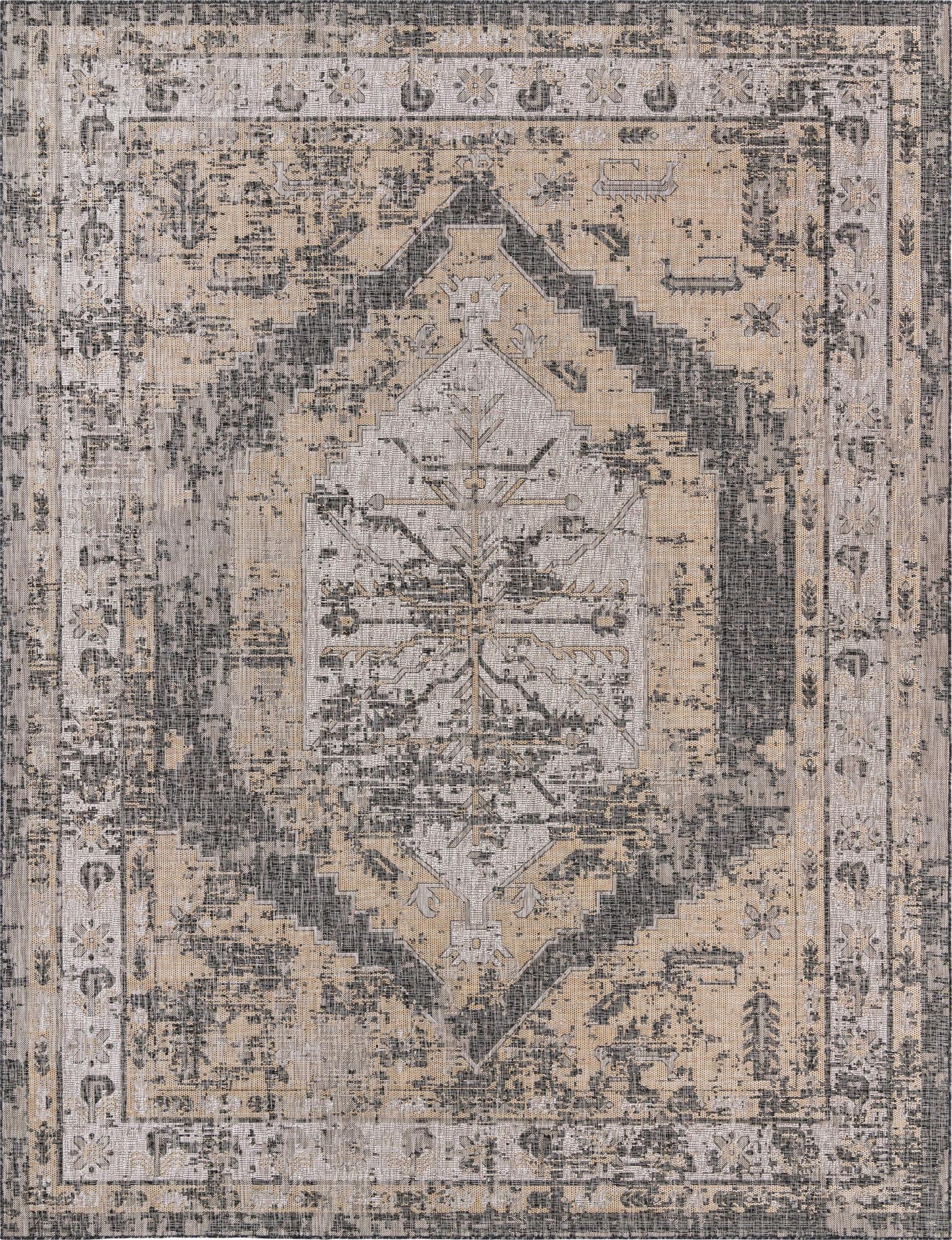  10' x 13'  Washable Traditional Indoor / Outdoor Rug
