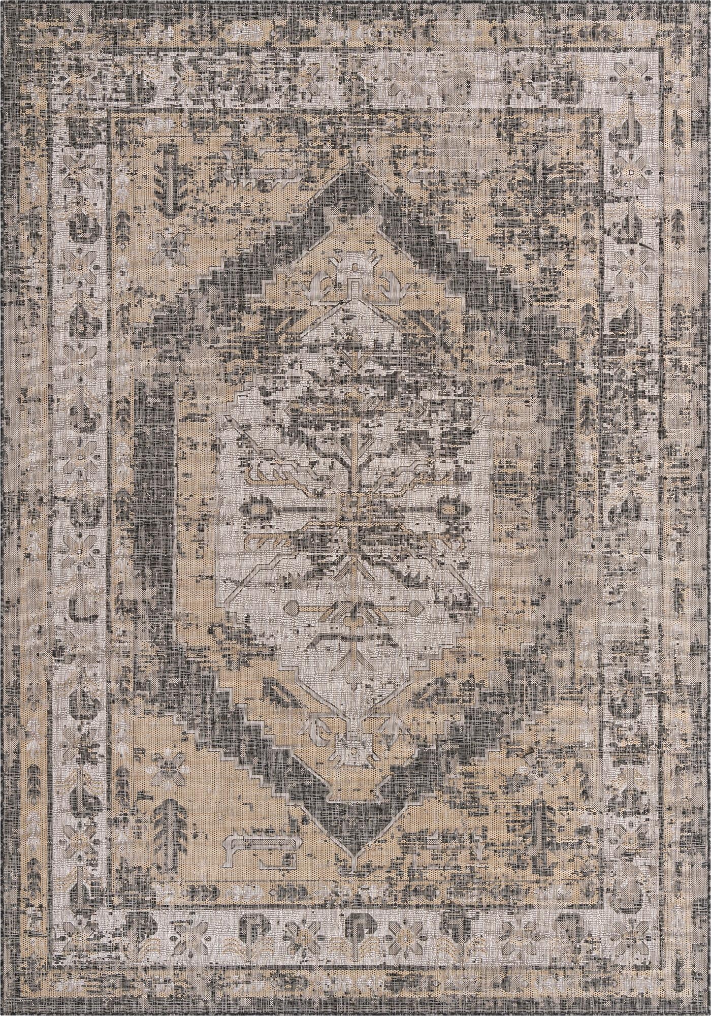 Primary image  7' 10 x 11'  Washable Traditional Indoor / Outdoor Rug