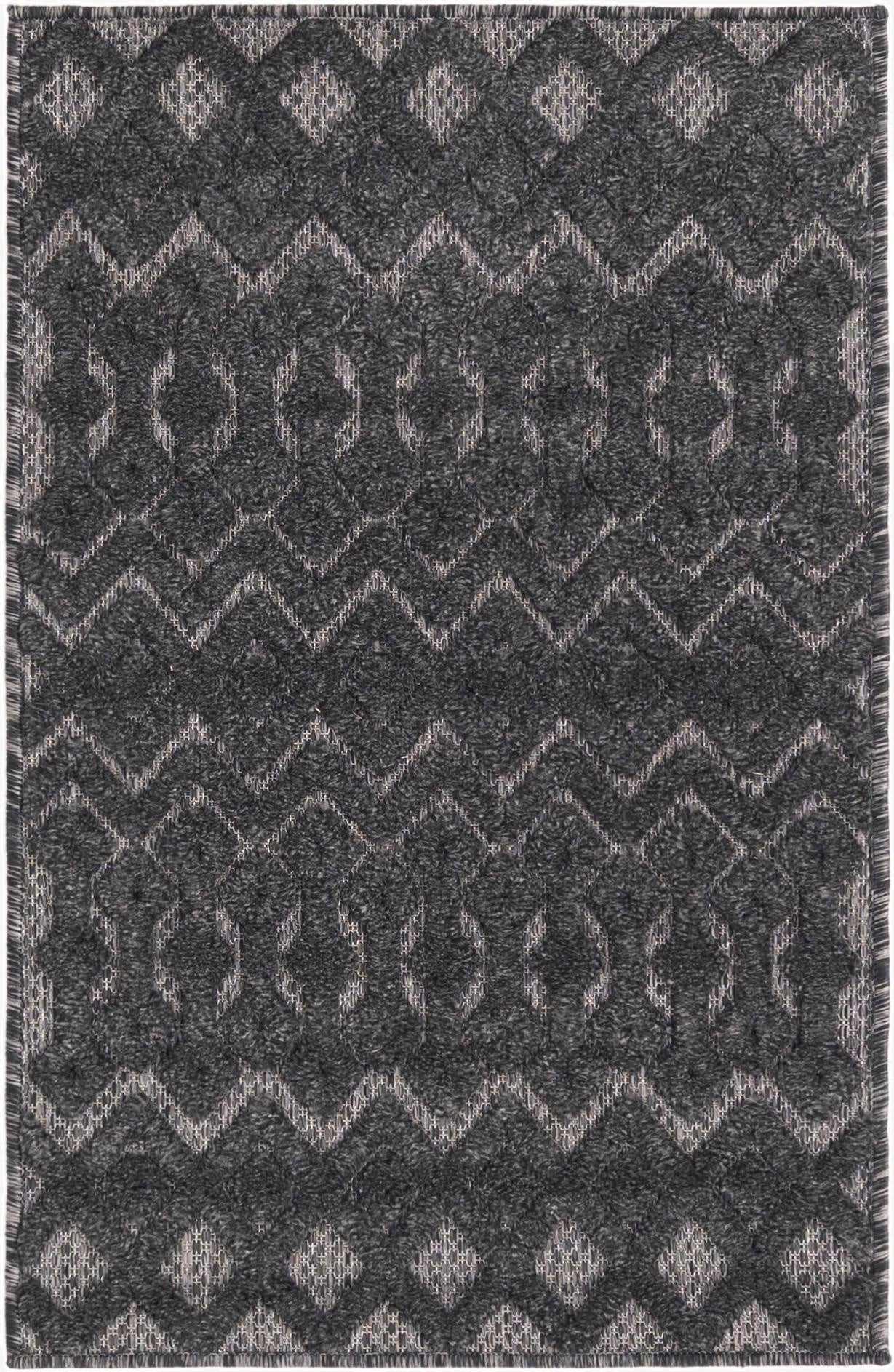  2' x 3'  Washable Trellis Textured Indoor / Outdoor Rug