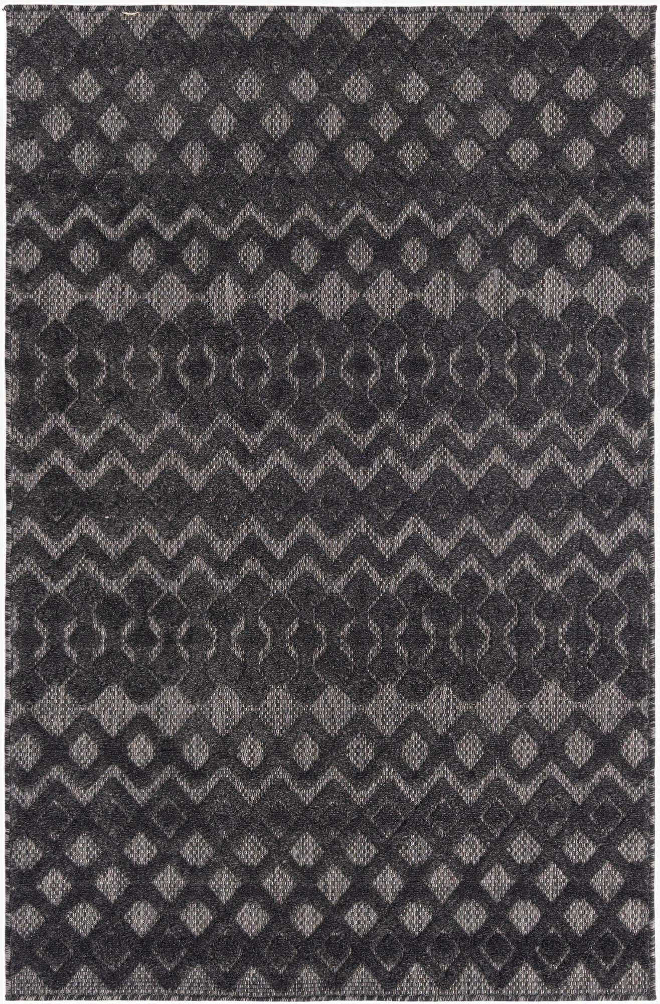  4' x 6'  Washable Trellis Textured Indoor / Outdoor Rug