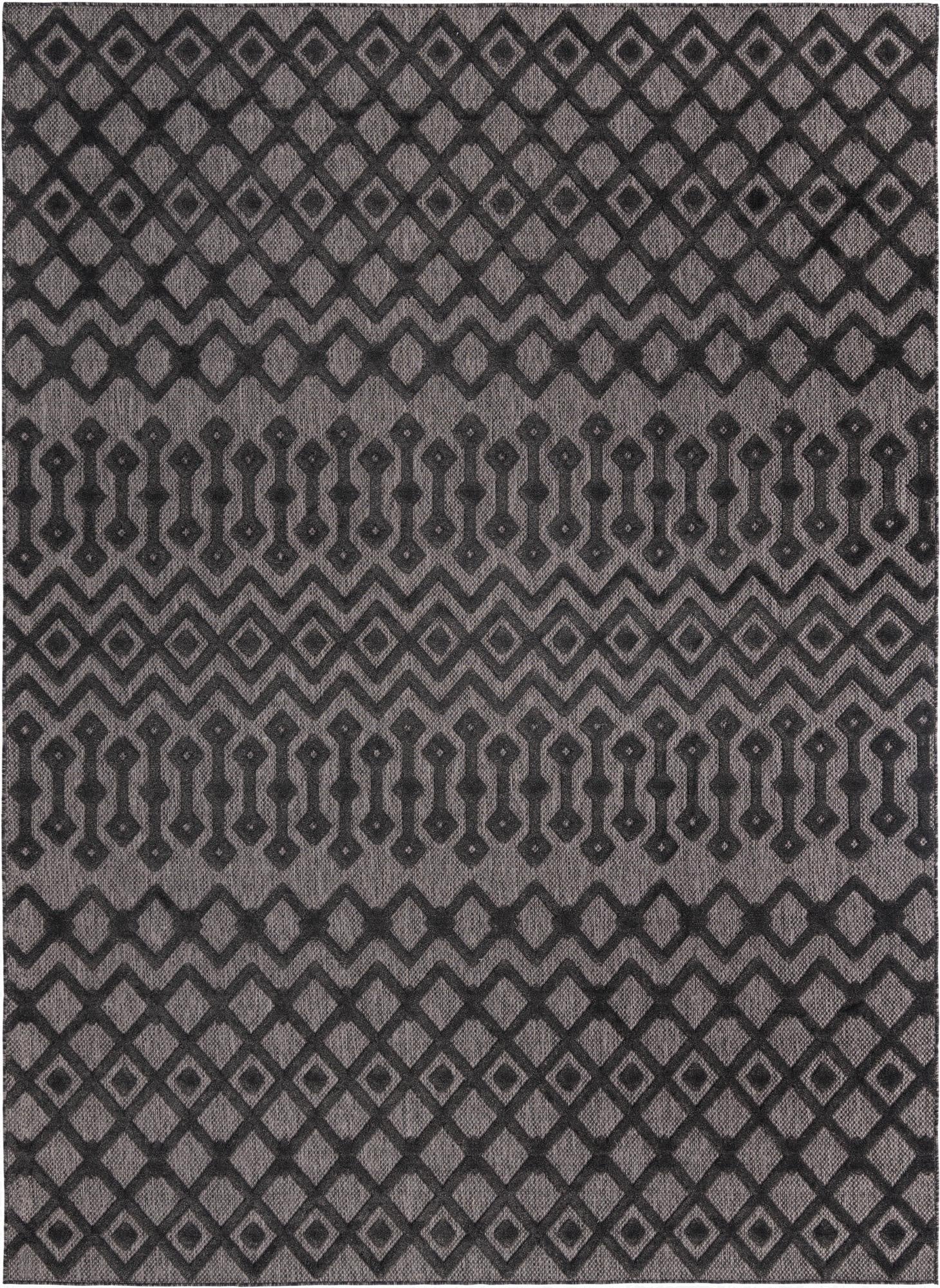  9' x 12'  Washable Trellis Textured Indoor / Outdoor Rug