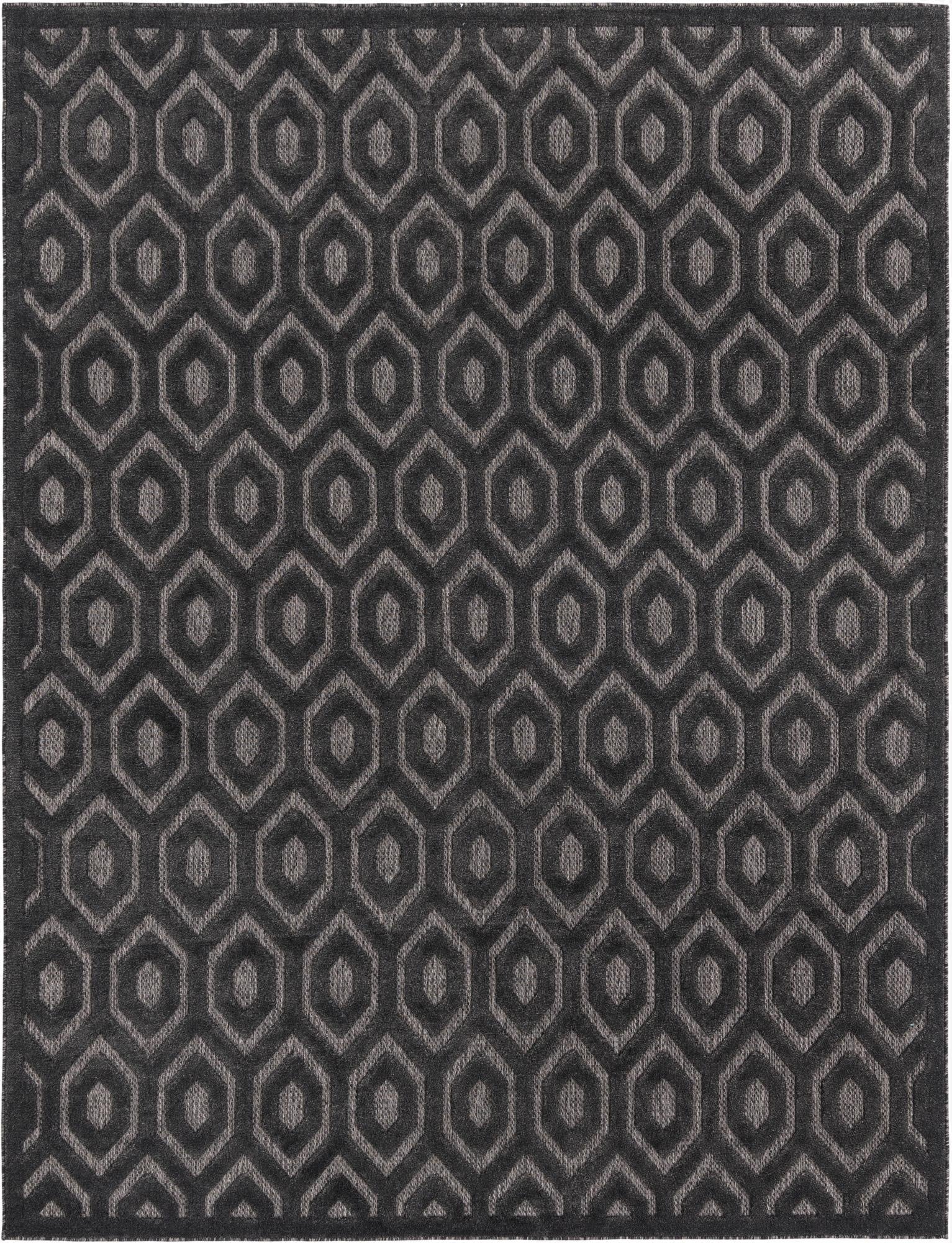  7' 10 x 10'  Washable Trellis Textured Indoor / Outdoor Rug