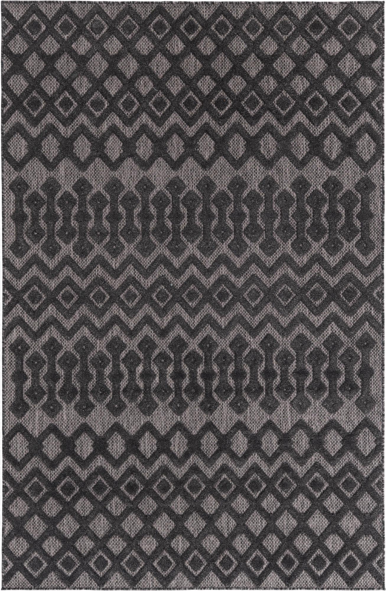  5' 3 x 8'  Washable Trellis Textured Indoor / Outdoor Rug