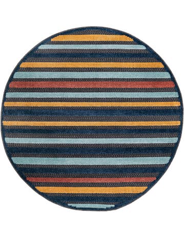 5' 3 x 5' 3 Washable Belize Indoor / Outdoor Round Rug