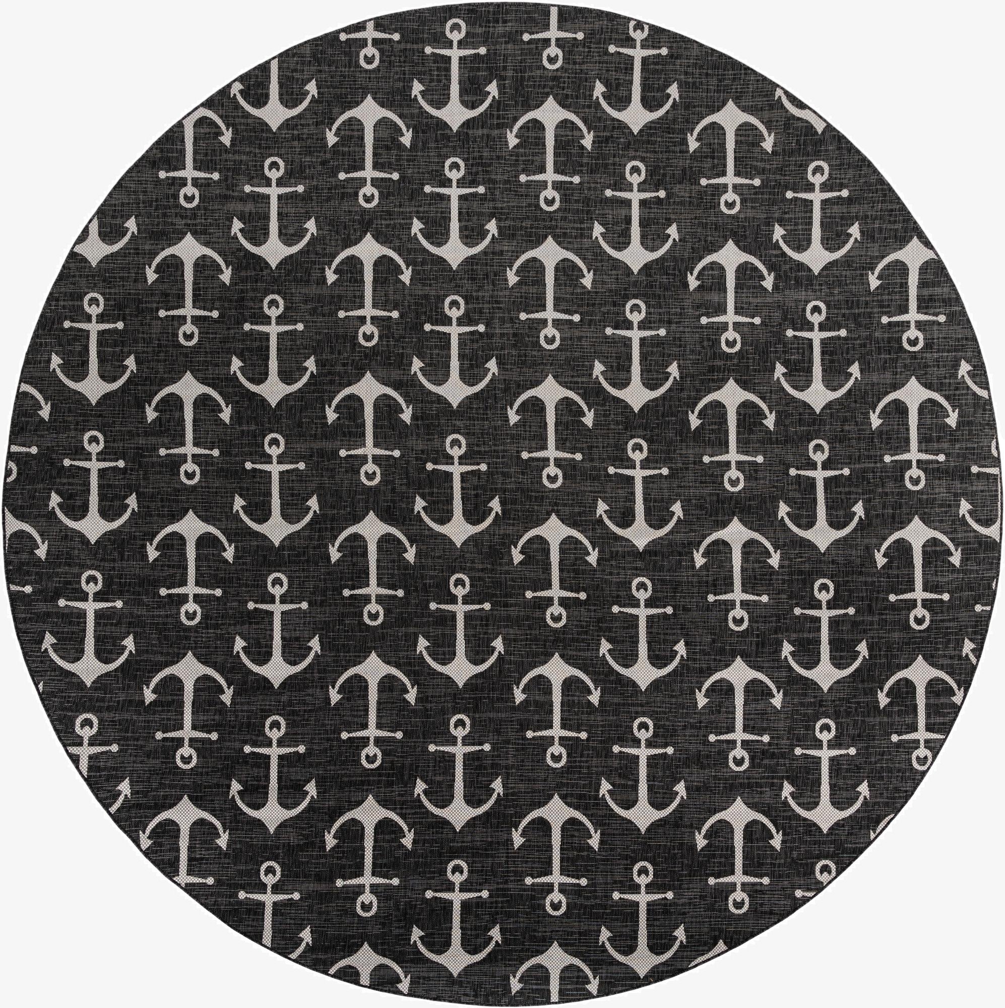  13' x 13'  Washable Coastal Indoor / Outdoor Round Rug