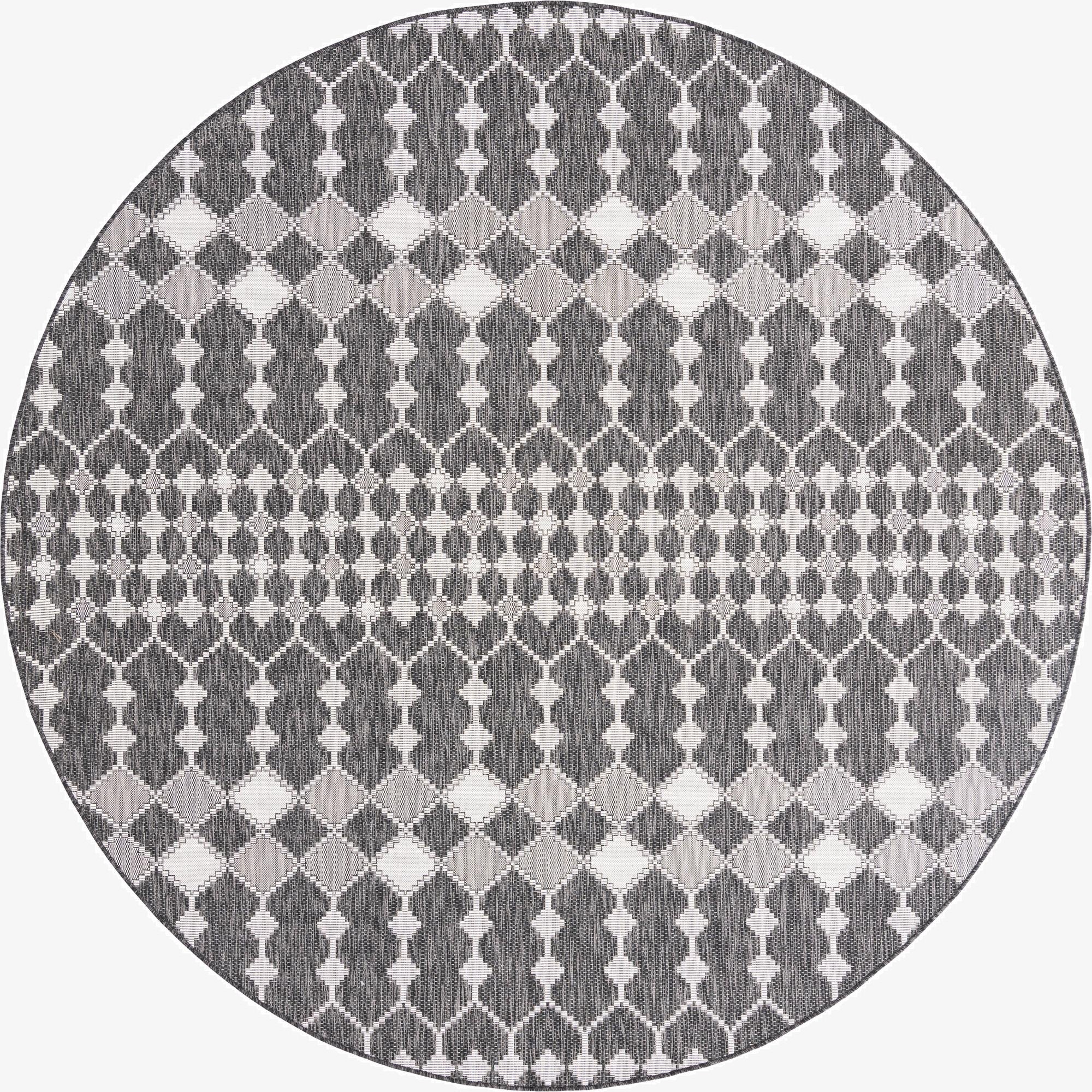  10' x 10'  Washable Lattice Indoor / Outdoor Round Rug