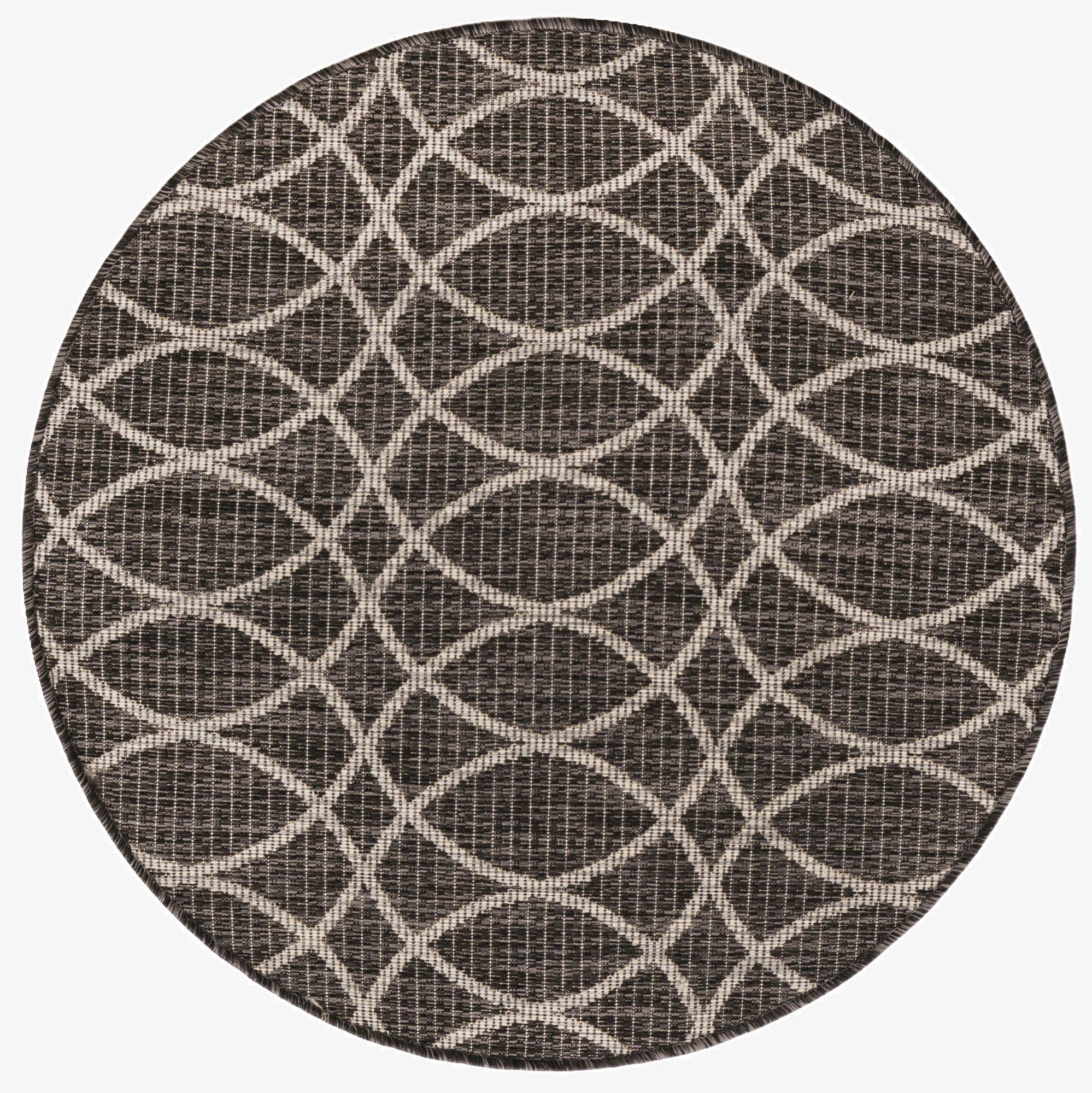  3' x 3'  Washable Lattice Indoor / Outdoor Round Rug