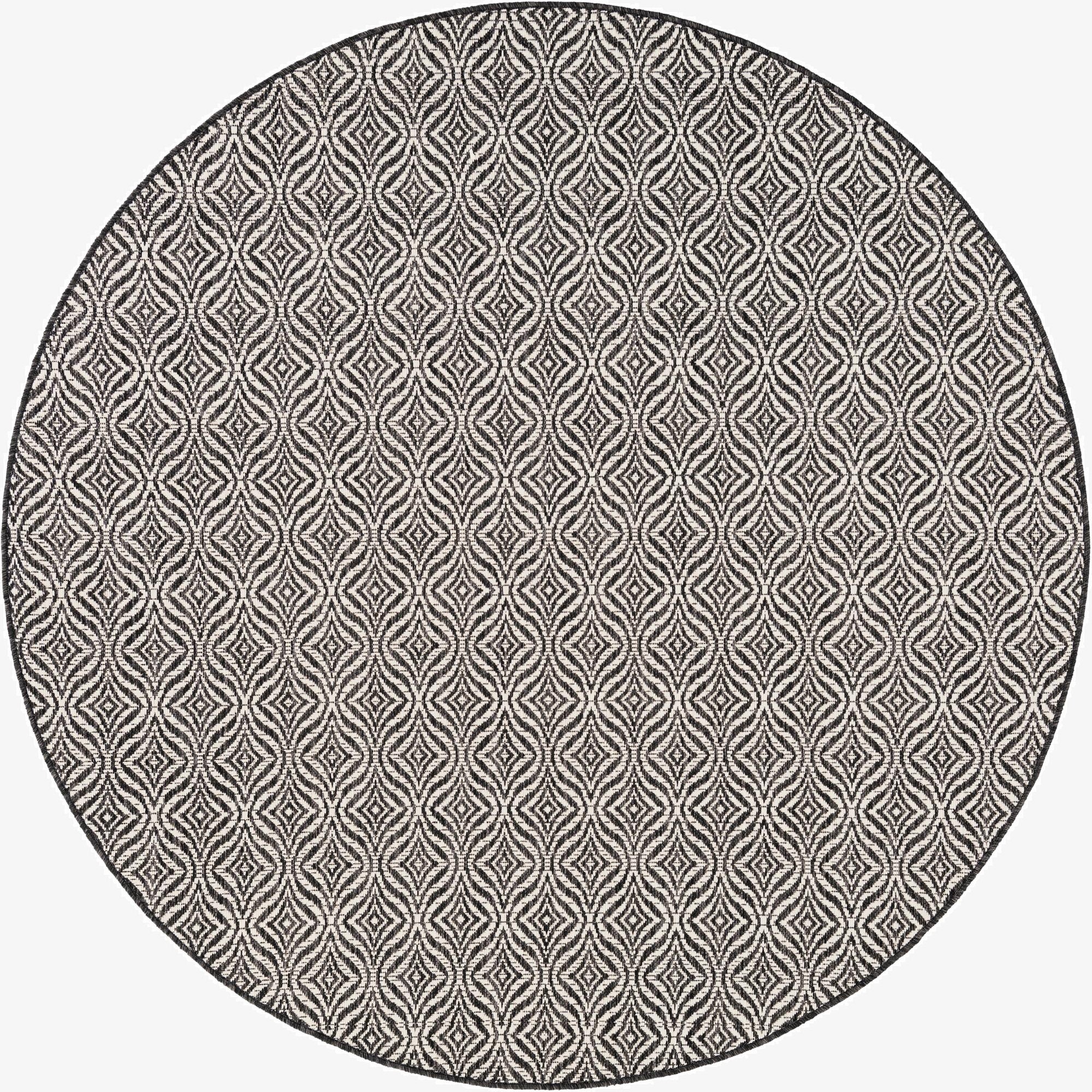  6' x 6'  Washable Lattice Indoor / Outdoor Round Rug