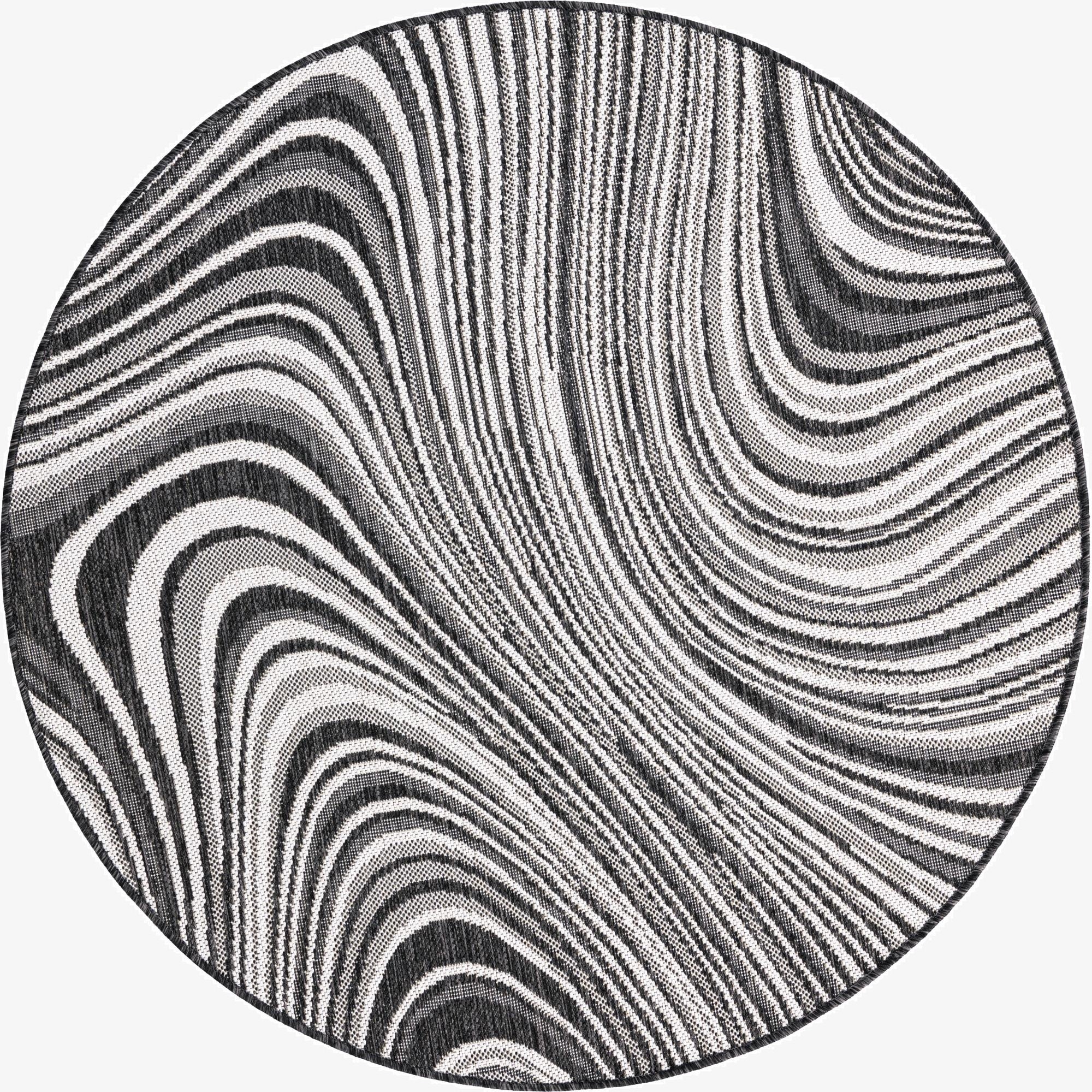  4' x 4'  Washable Modern Indoor / Outdoor Round Rug