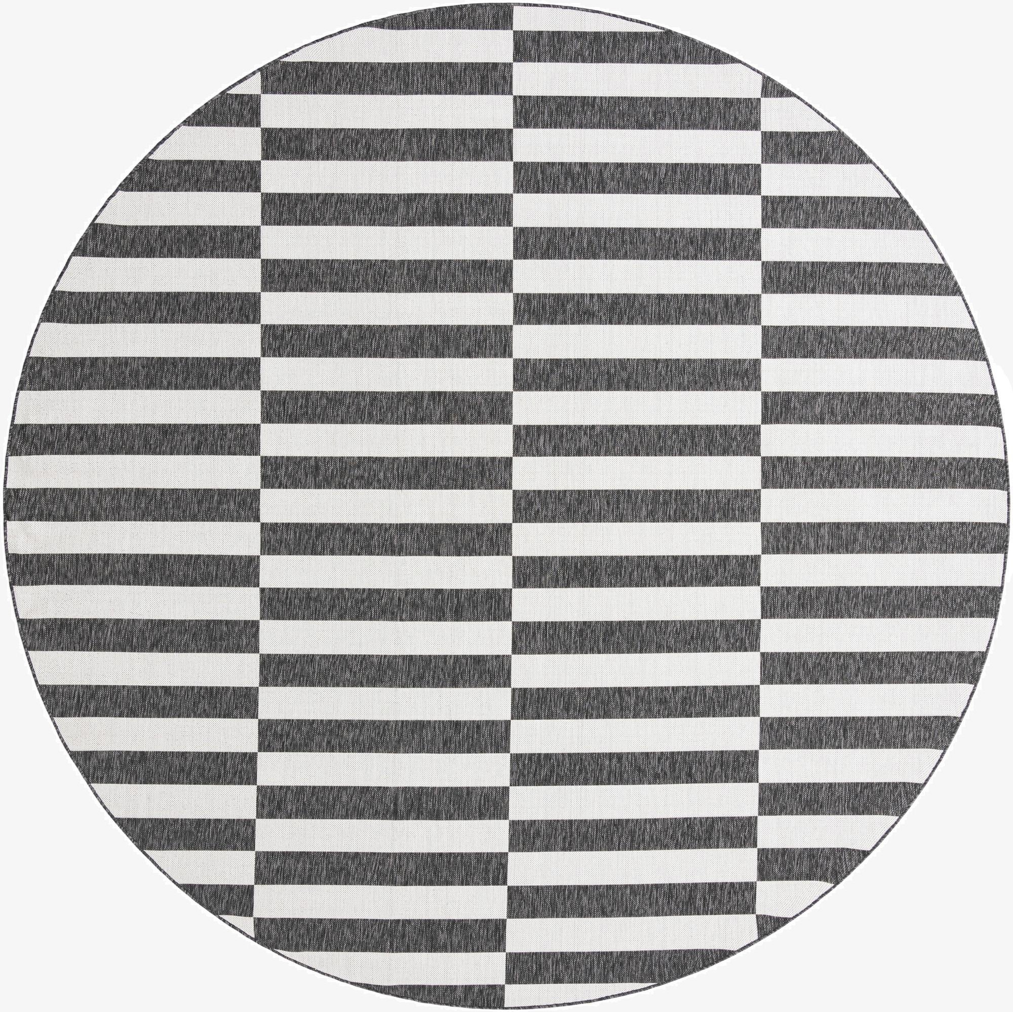  10' 8 x 10' 8  Washable Ribbon Indoor / Outdoor Round Rug