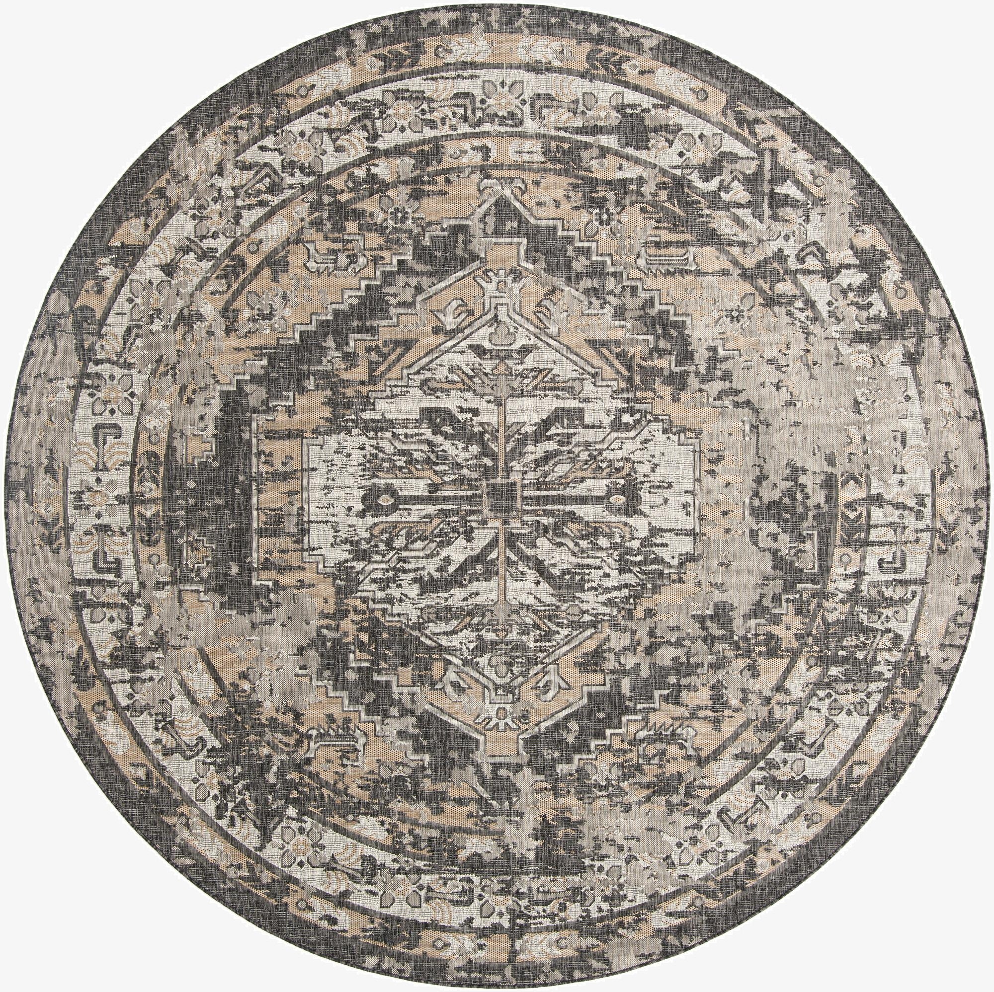 Primary image  10' x 10'  Washable Traditional Indoor / Outdoor Round Rug
