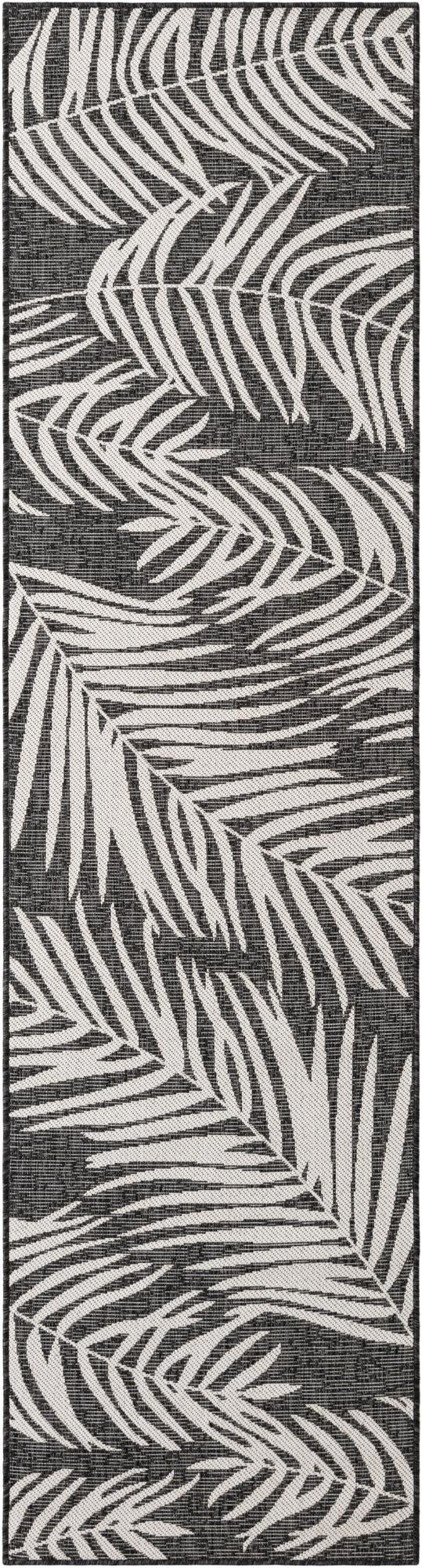  2' 7 x 10'  Washable Botanical Indoor / Outdoor Runner Rug