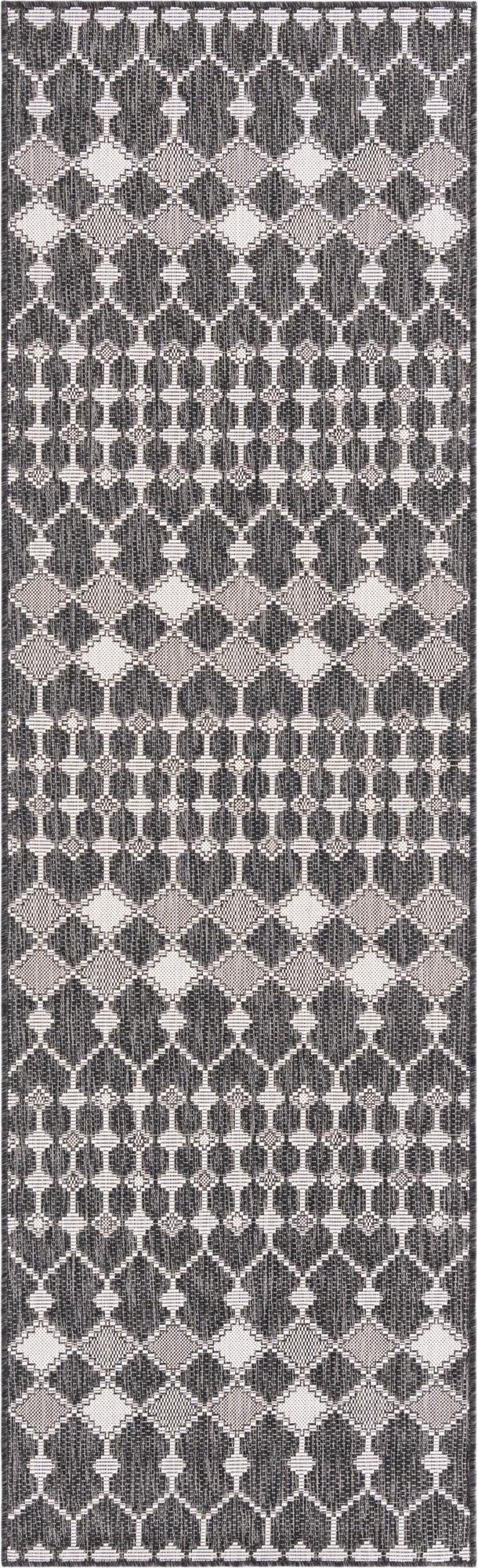  2' 7 x 10'  Washable Lattice Indoor / Outdoor Runner Rug