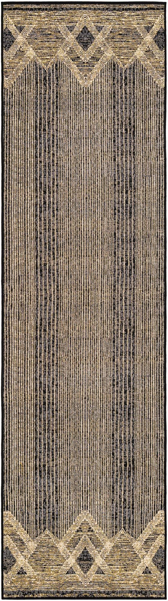  2' 7 x 10'  Washable Modern Indoor / Outdoor Runner Rug