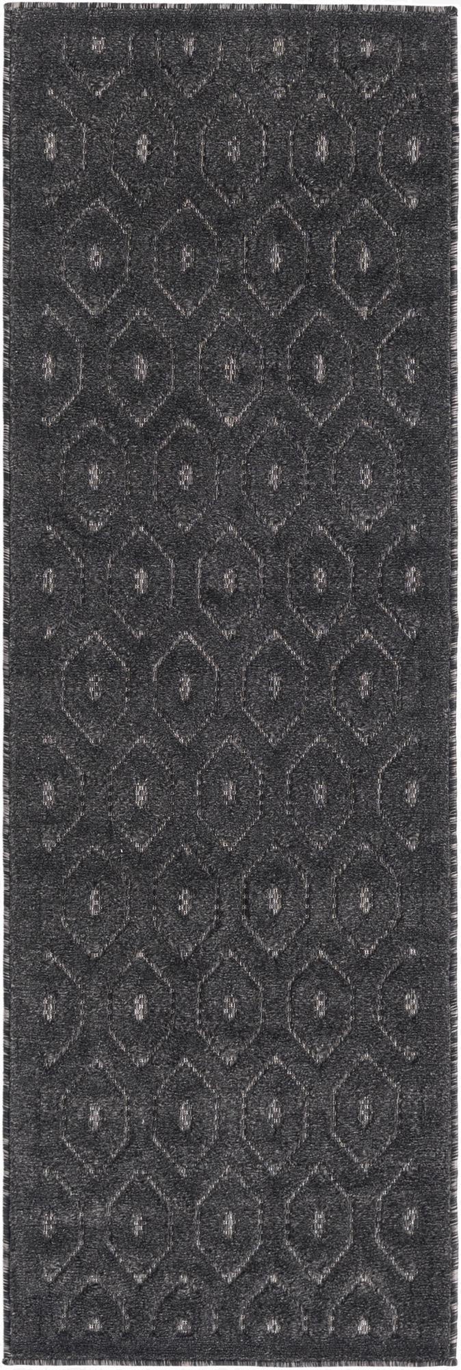  2' x 6'  Washable Trellis Textured Indoor / Outdoor Runner Rug